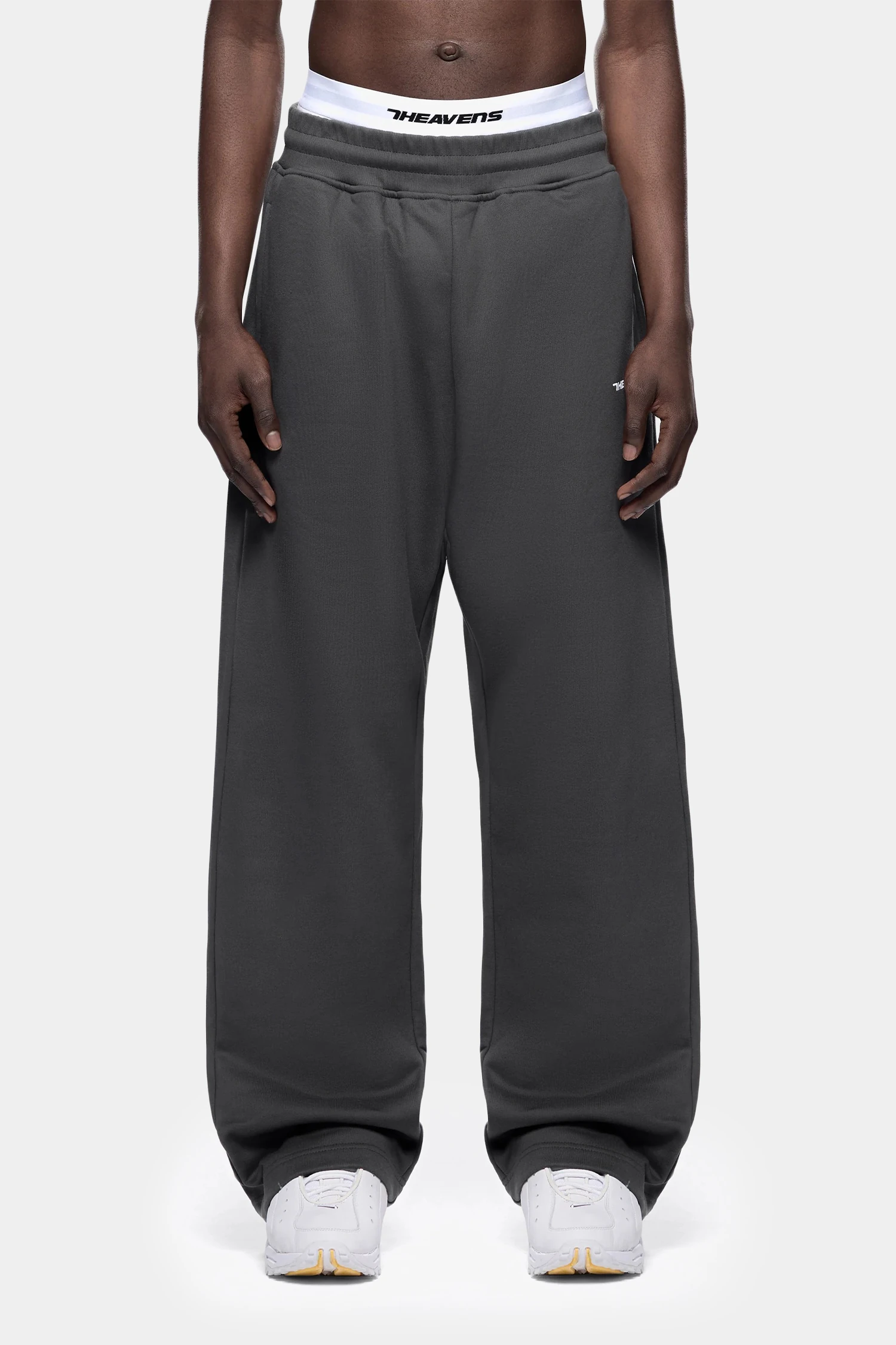Washed Heavyweight Open Leg Jogger - Washed Grey