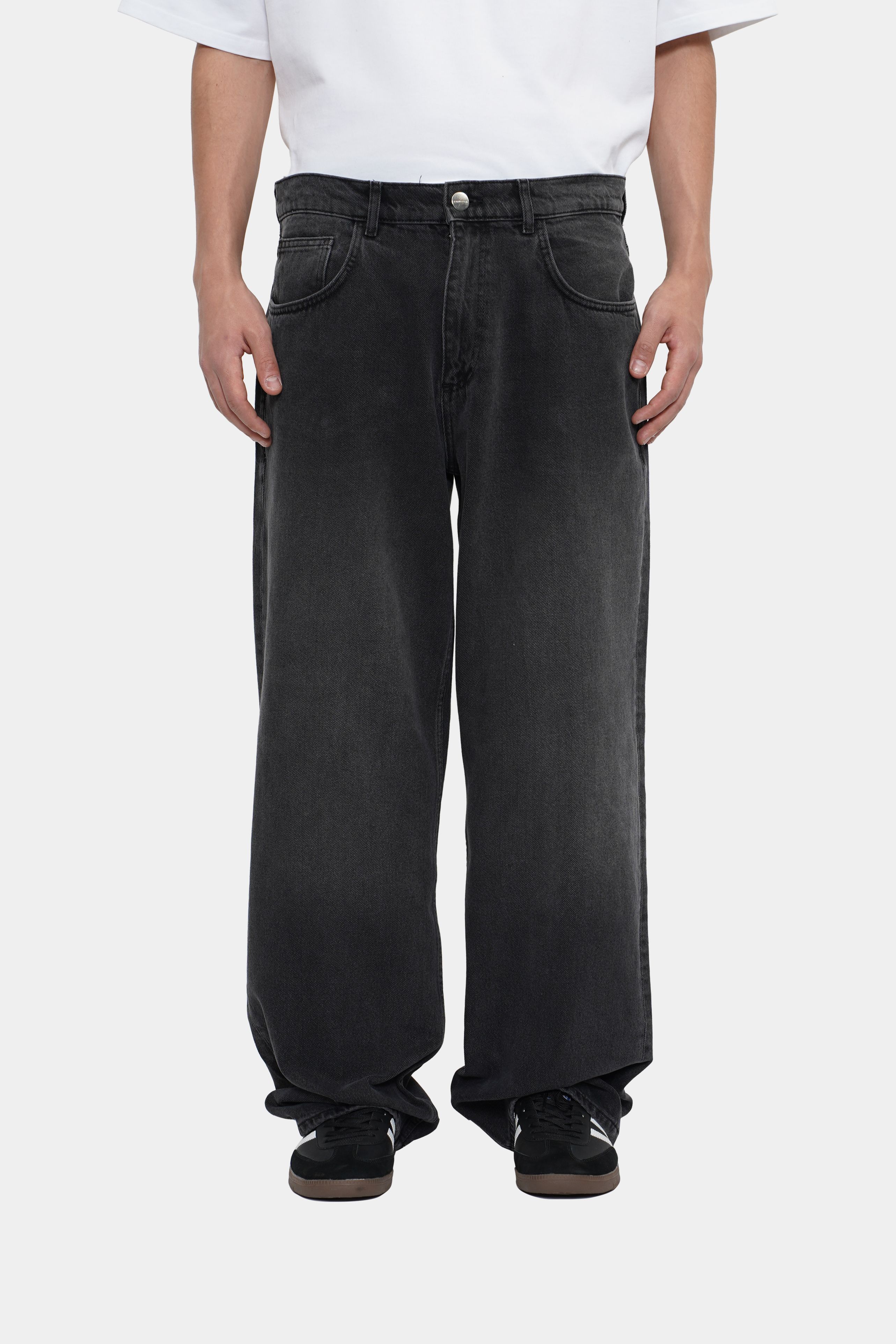 Washed Black Baggy Denim Jeans - 002