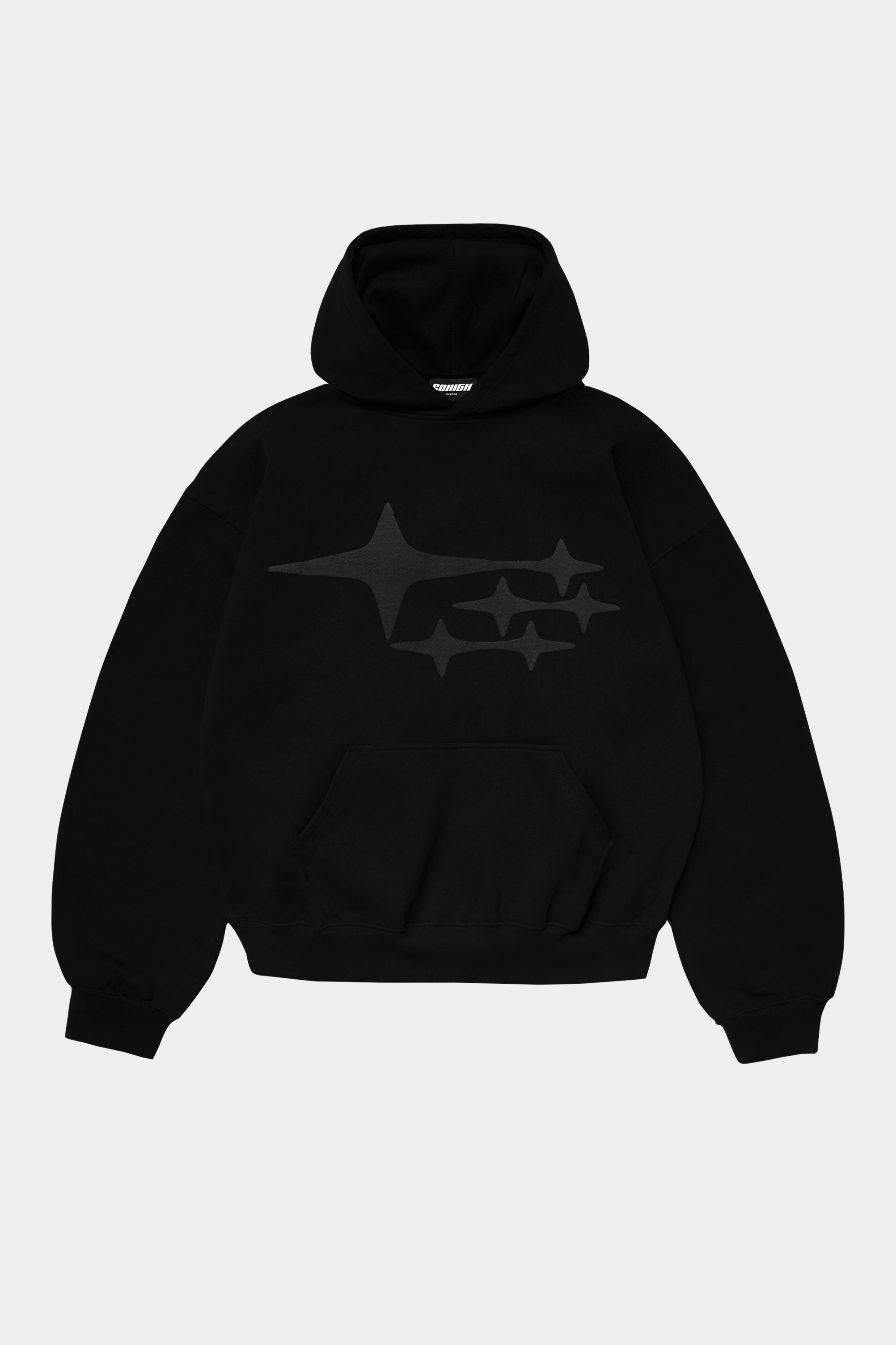 Sohigh Puffer Stars Boxy Fit Hoodie