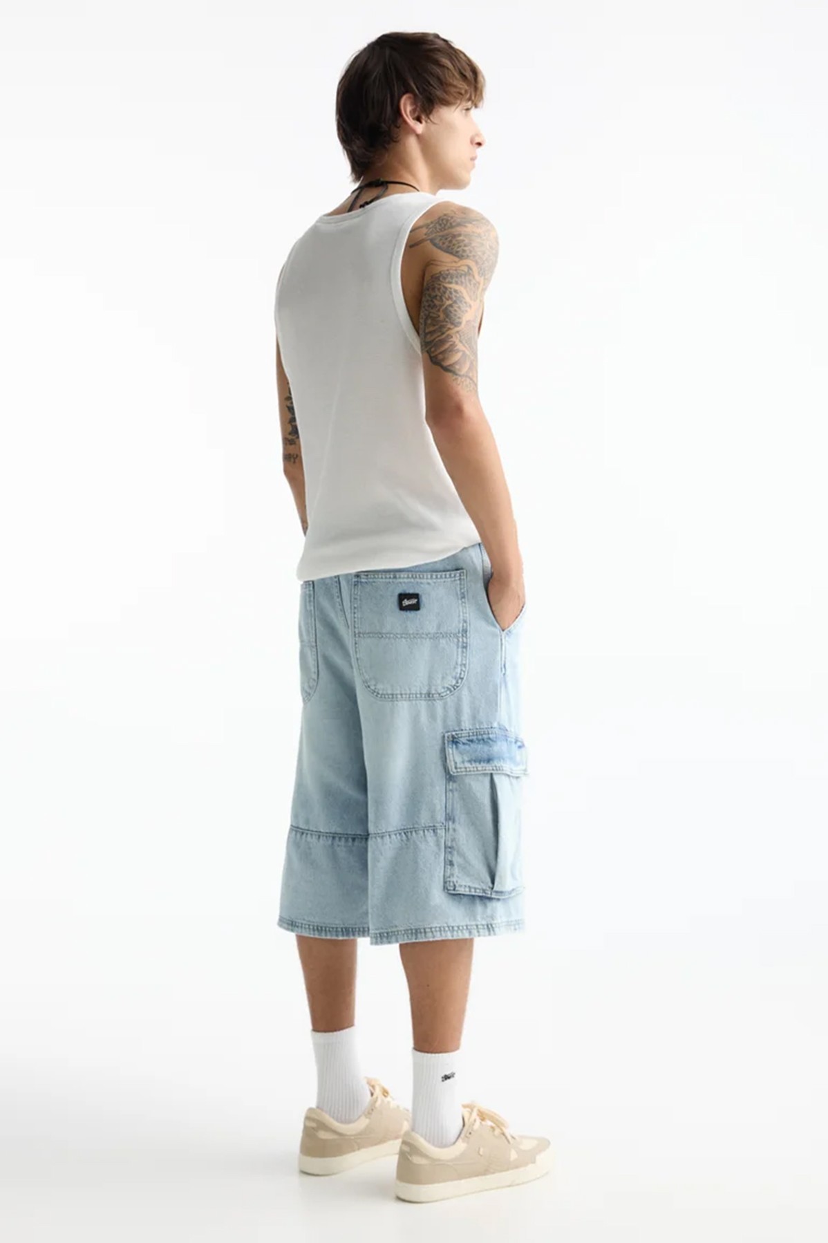 P&B Denim Cargo Short - Light Blue
