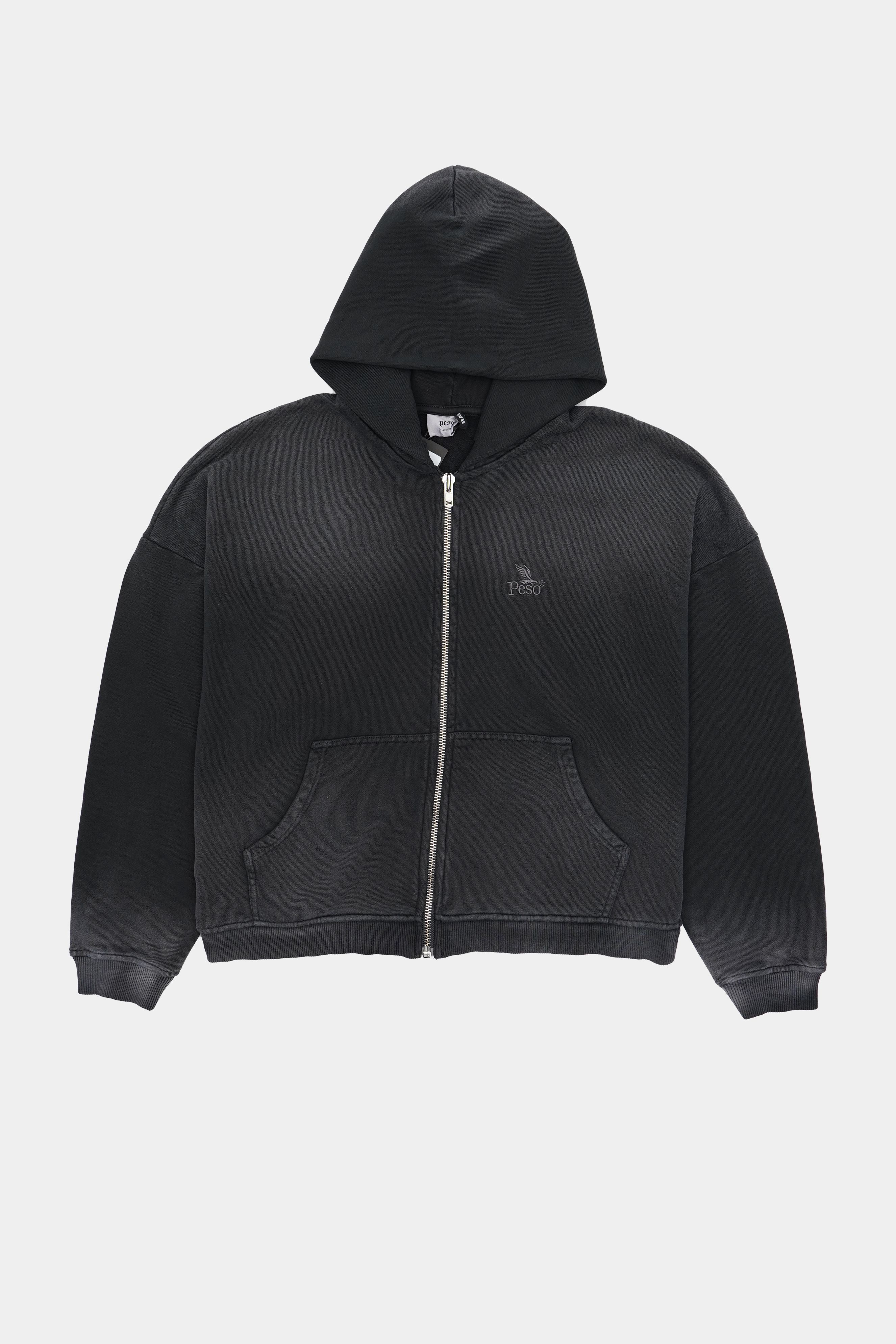 Faded Zip Hoodie (Smoke)