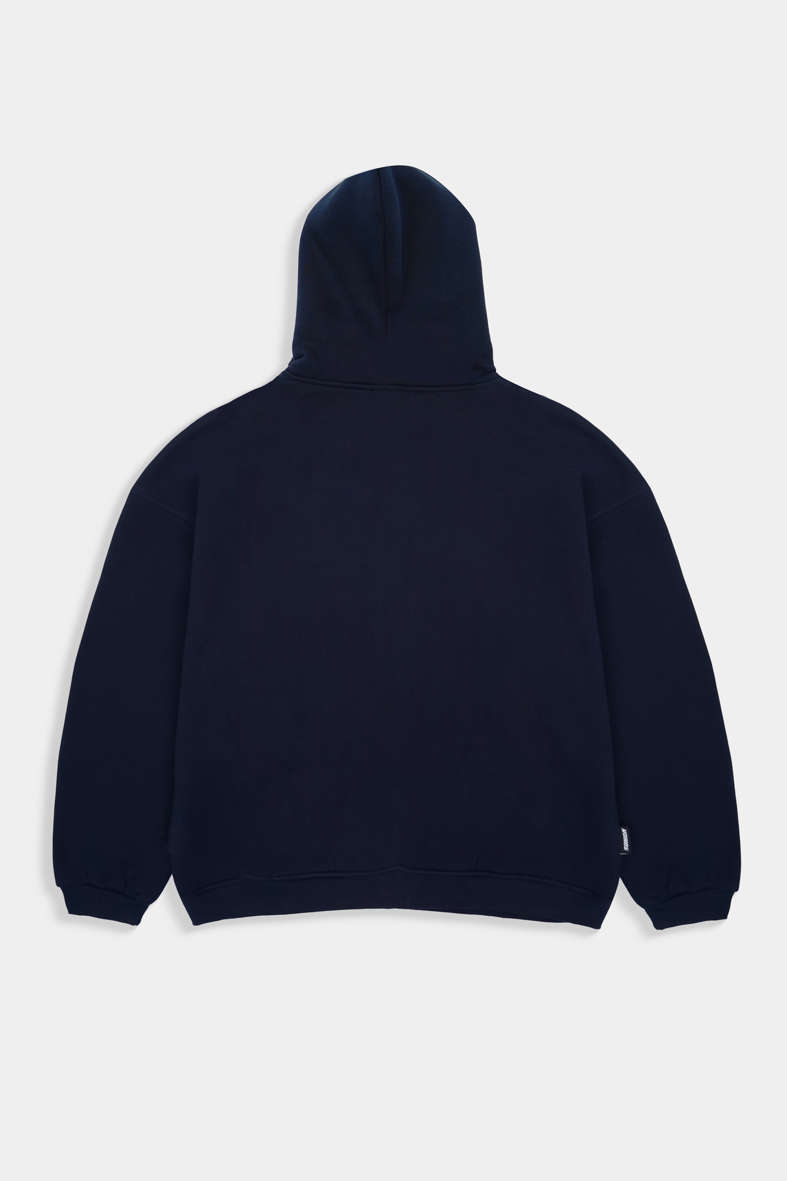 Sohigh Boxy Fit Crew Logo Zip Hoodie - Navy