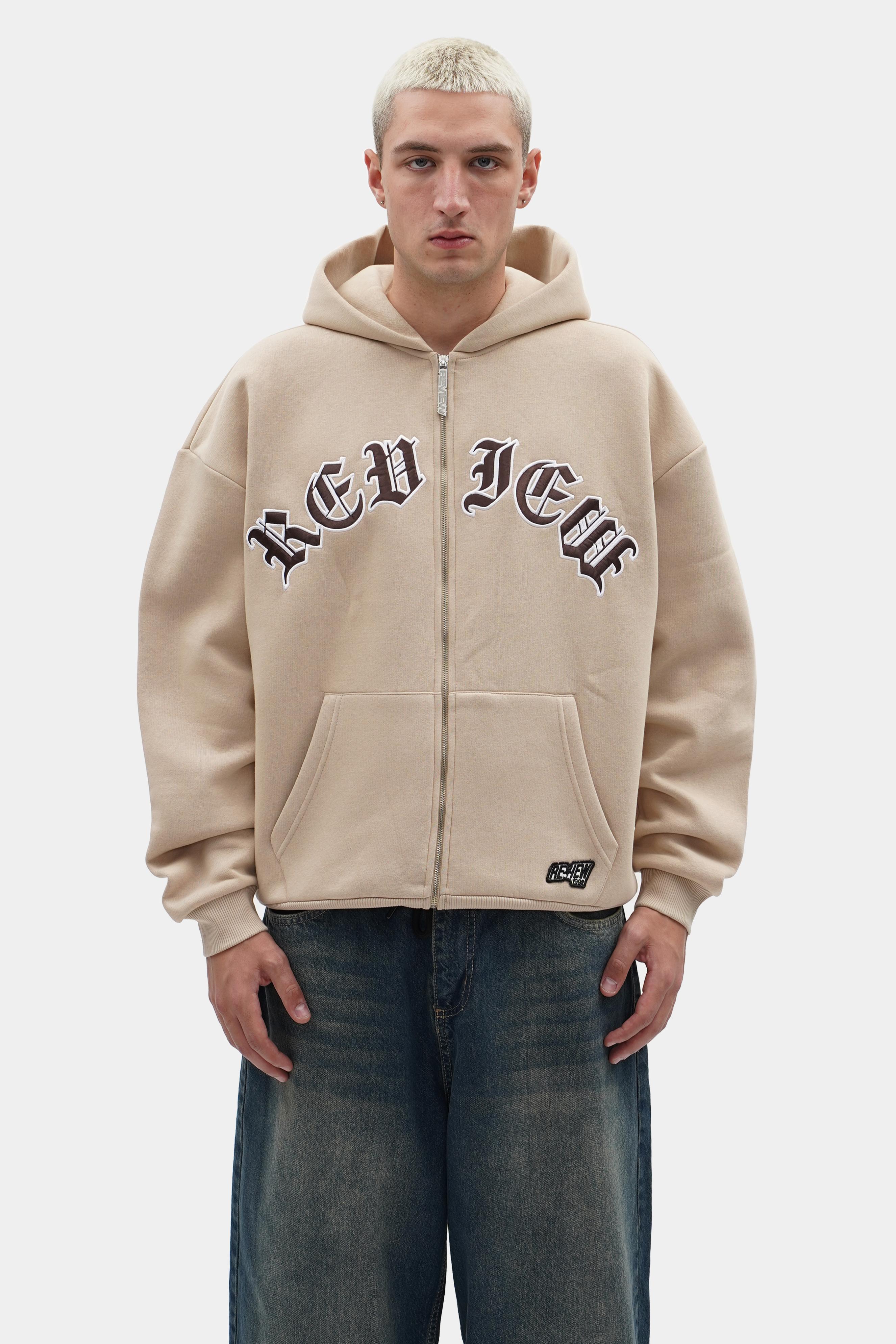 Oversized Old English Zip Hoodie (STR-11)