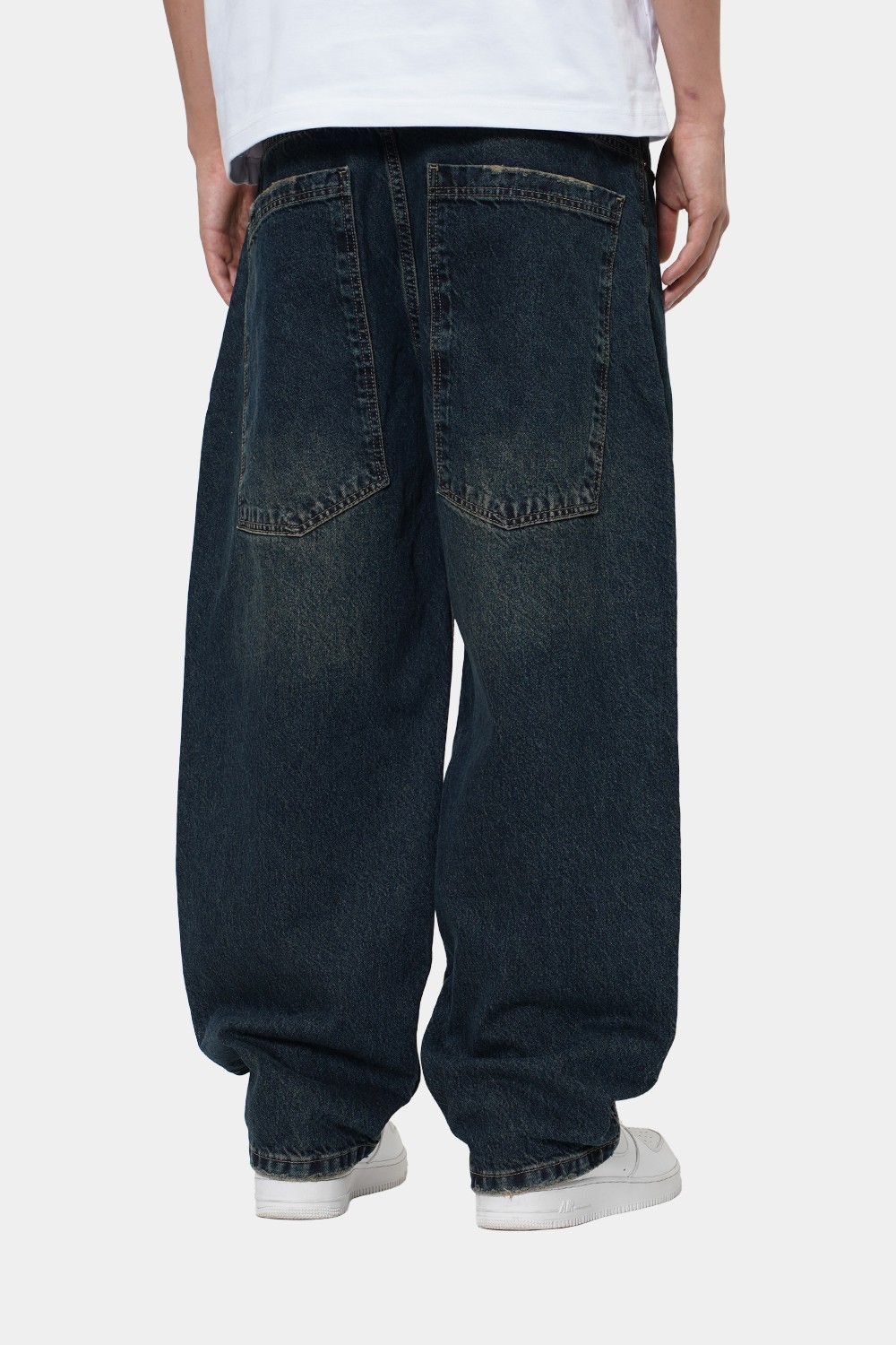 Sohigh Baggy Barrel-Leg Jeans - Washed Green