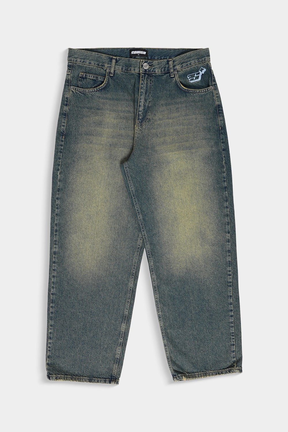 Baggy Skate Jeans - Light Green Tint (SHBS-10)