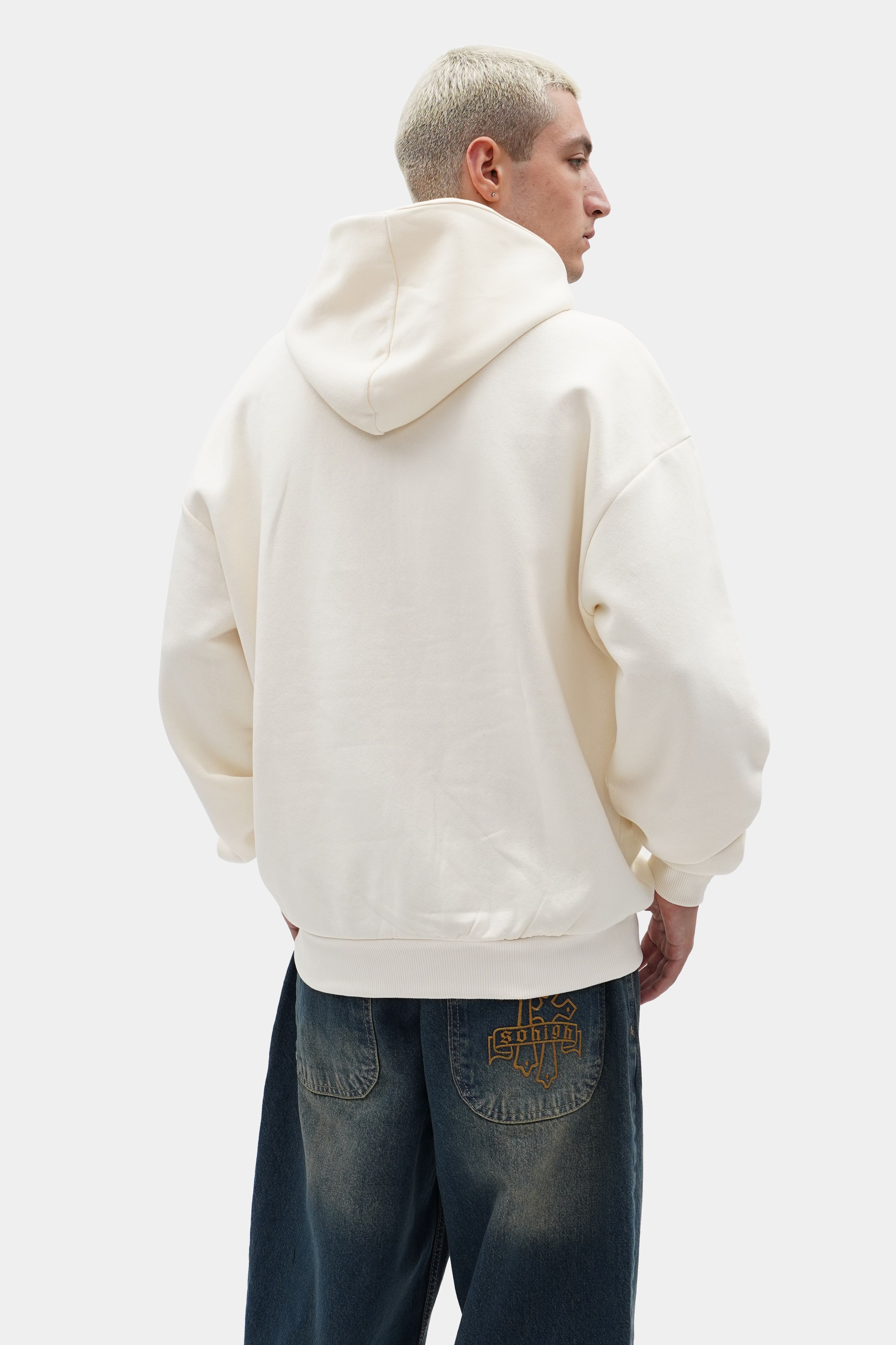 Oversized Star Stitching Zip Hoodie (STR-15)