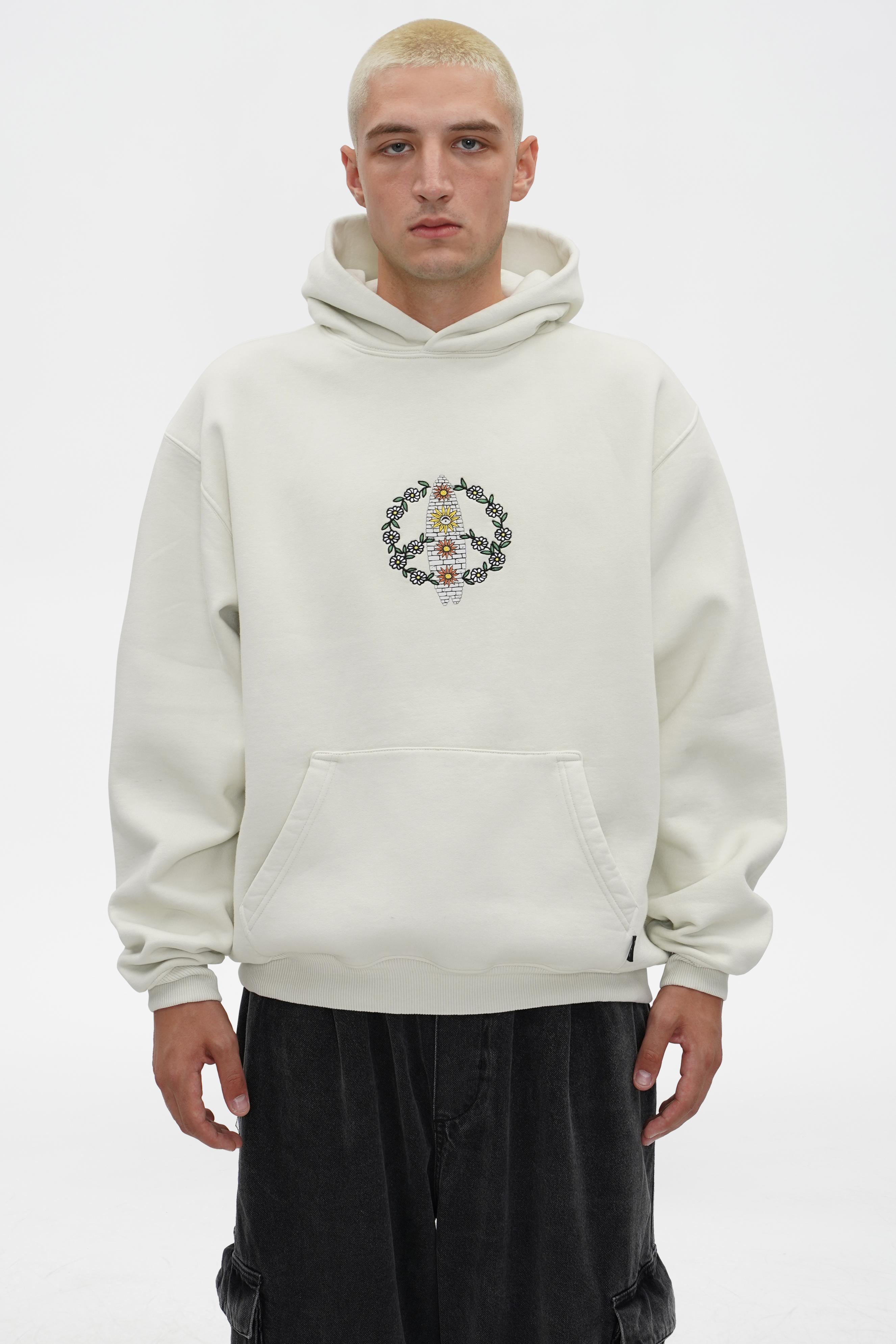 Stoned Flower Embroidery Hoodie (TEMP-1) 