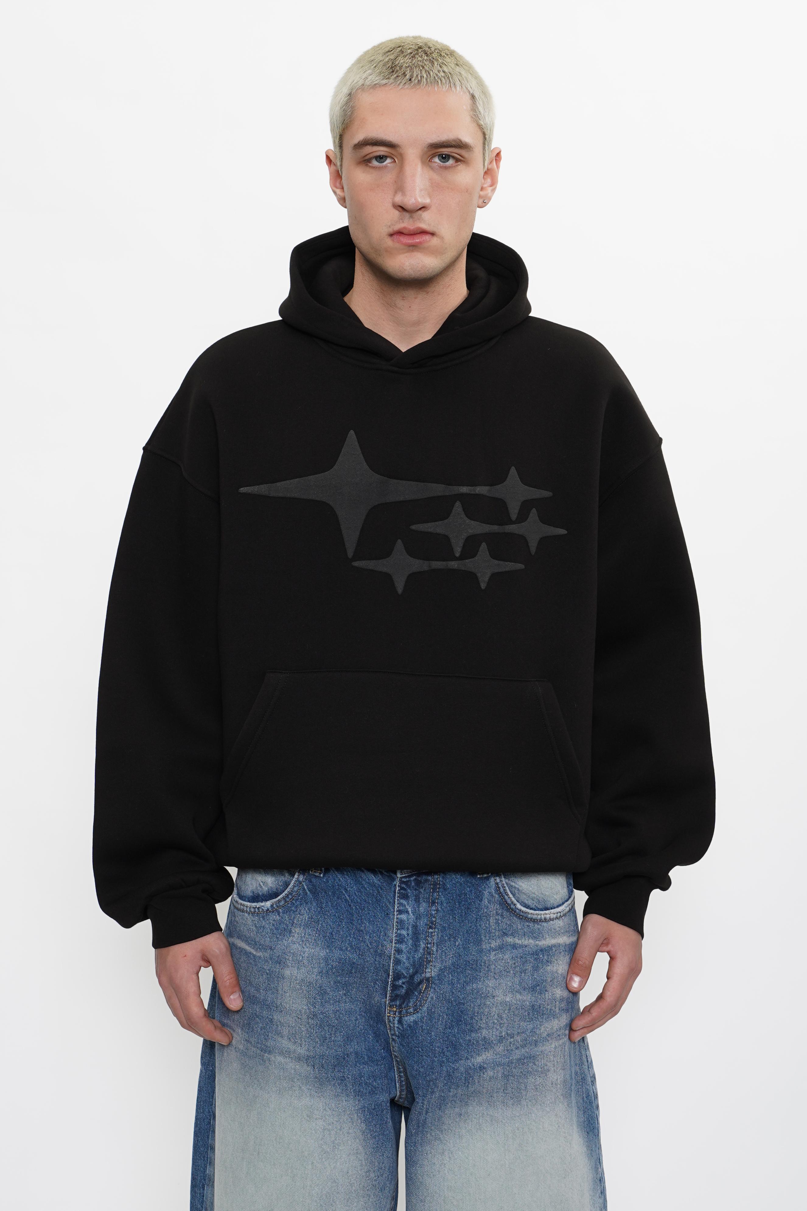 Sohigh Puffer Stars Boxy Fit Hoodie