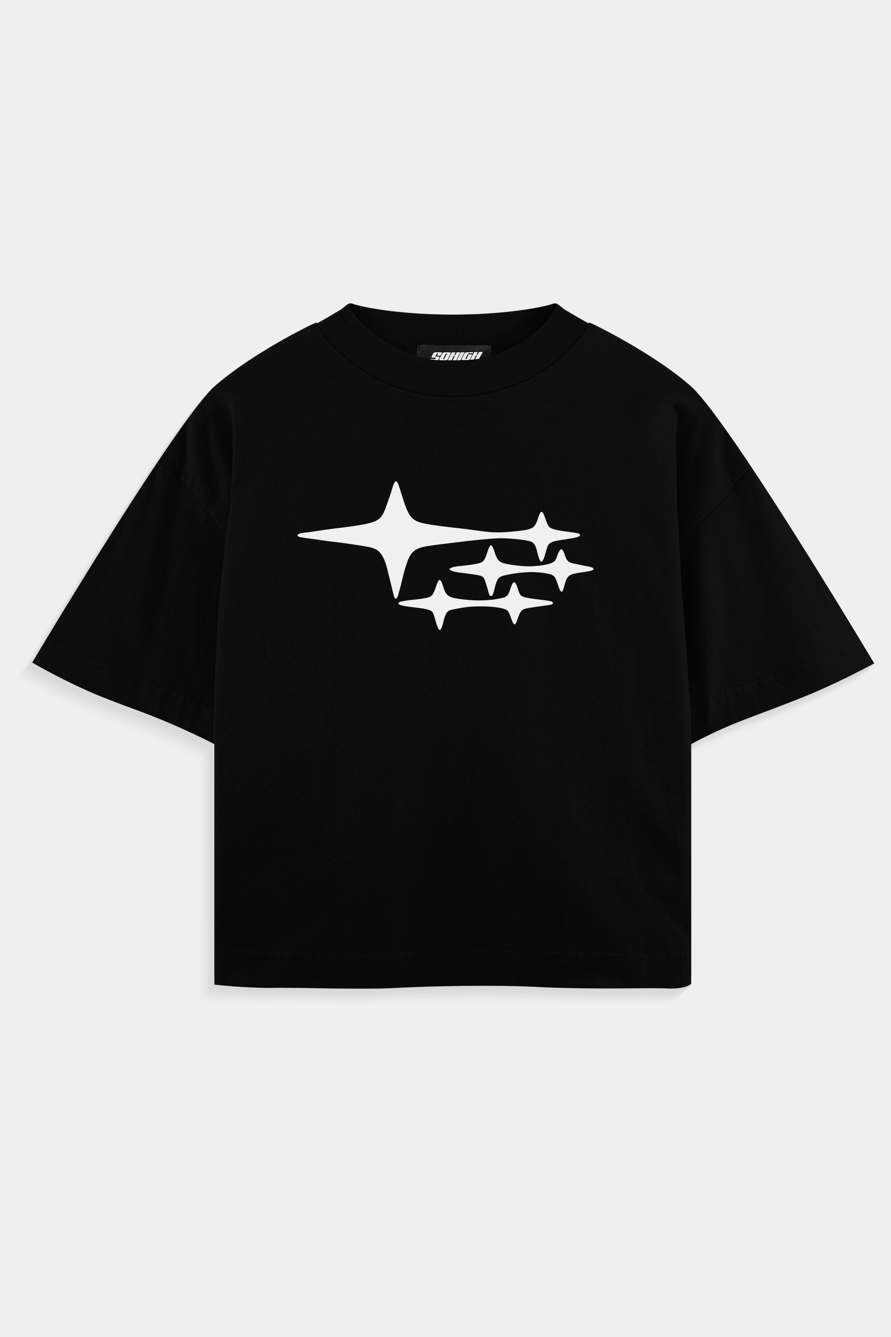 Sohigh Heavyweight Puffer Stars T-Shirt  - Siyah