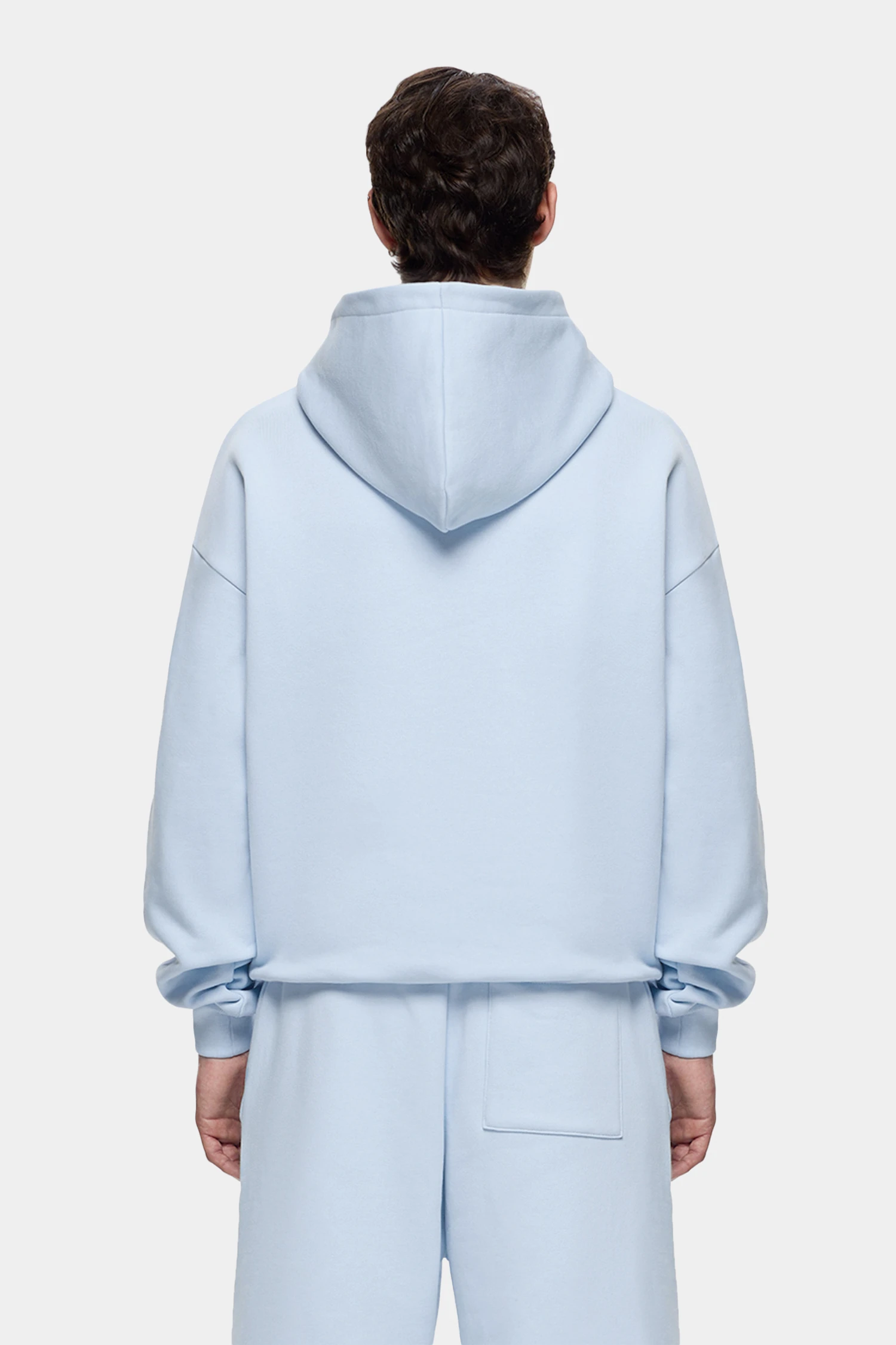 Washed Boxy Heavyweight Zip Hoodie - Baby Blue