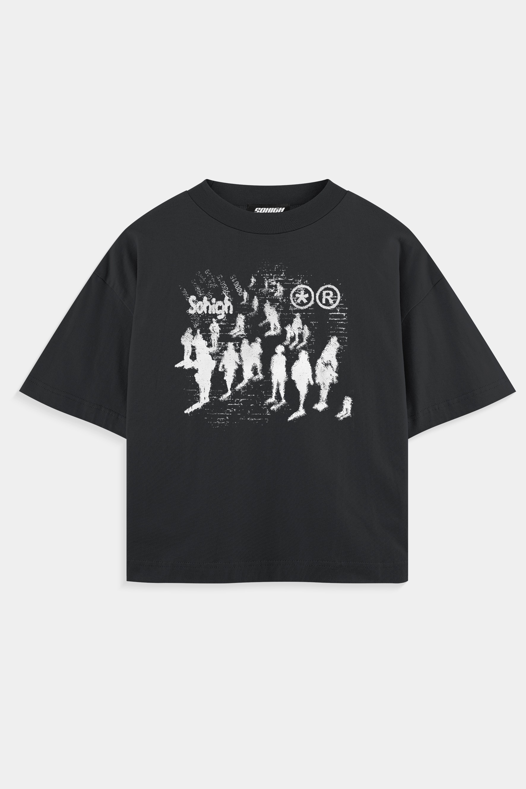 Sohigh Heavyweight Abstract Peoples T-Shirt  - Füme