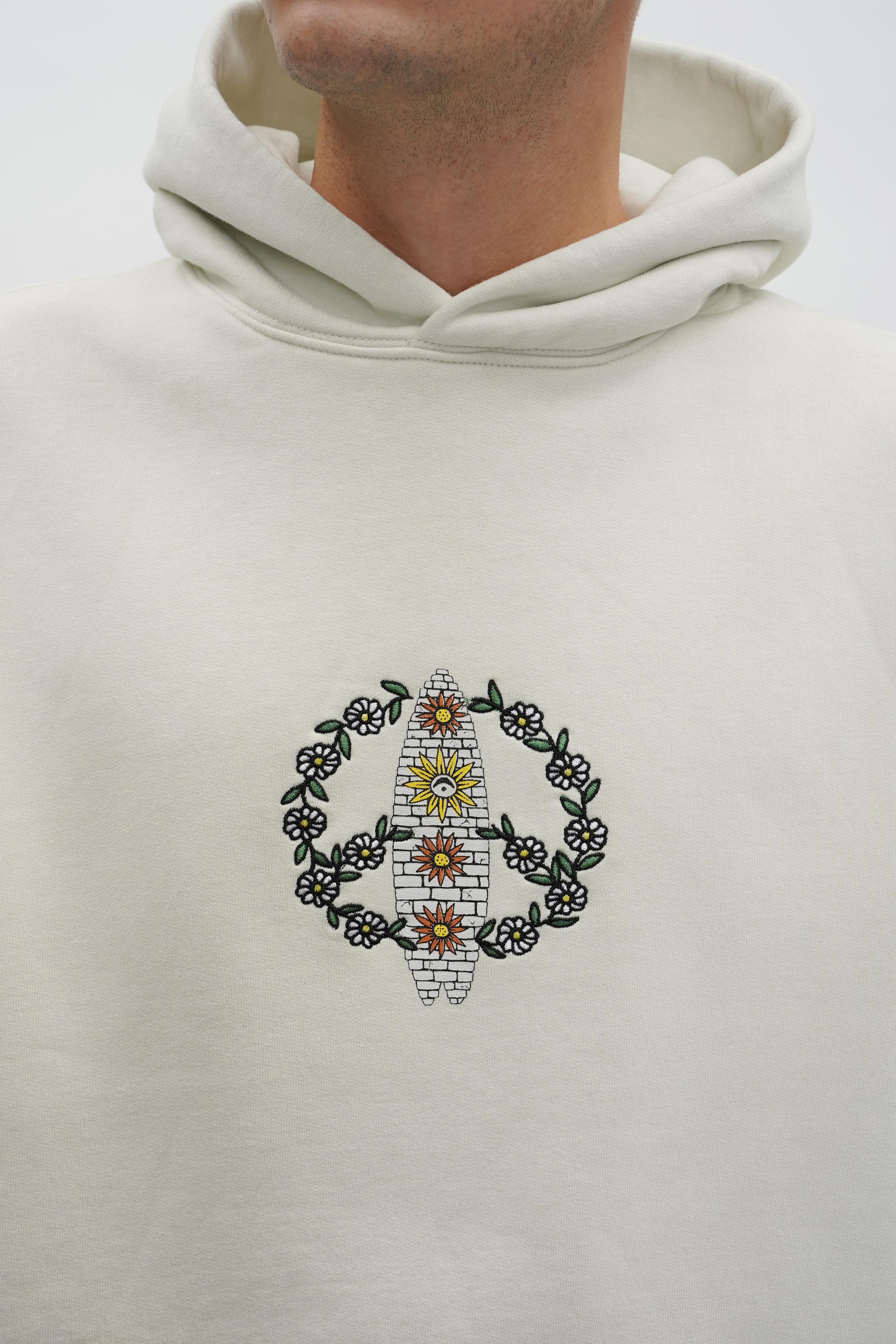 Stoned Flower Embroidery Hoodie (TEMP-1) 