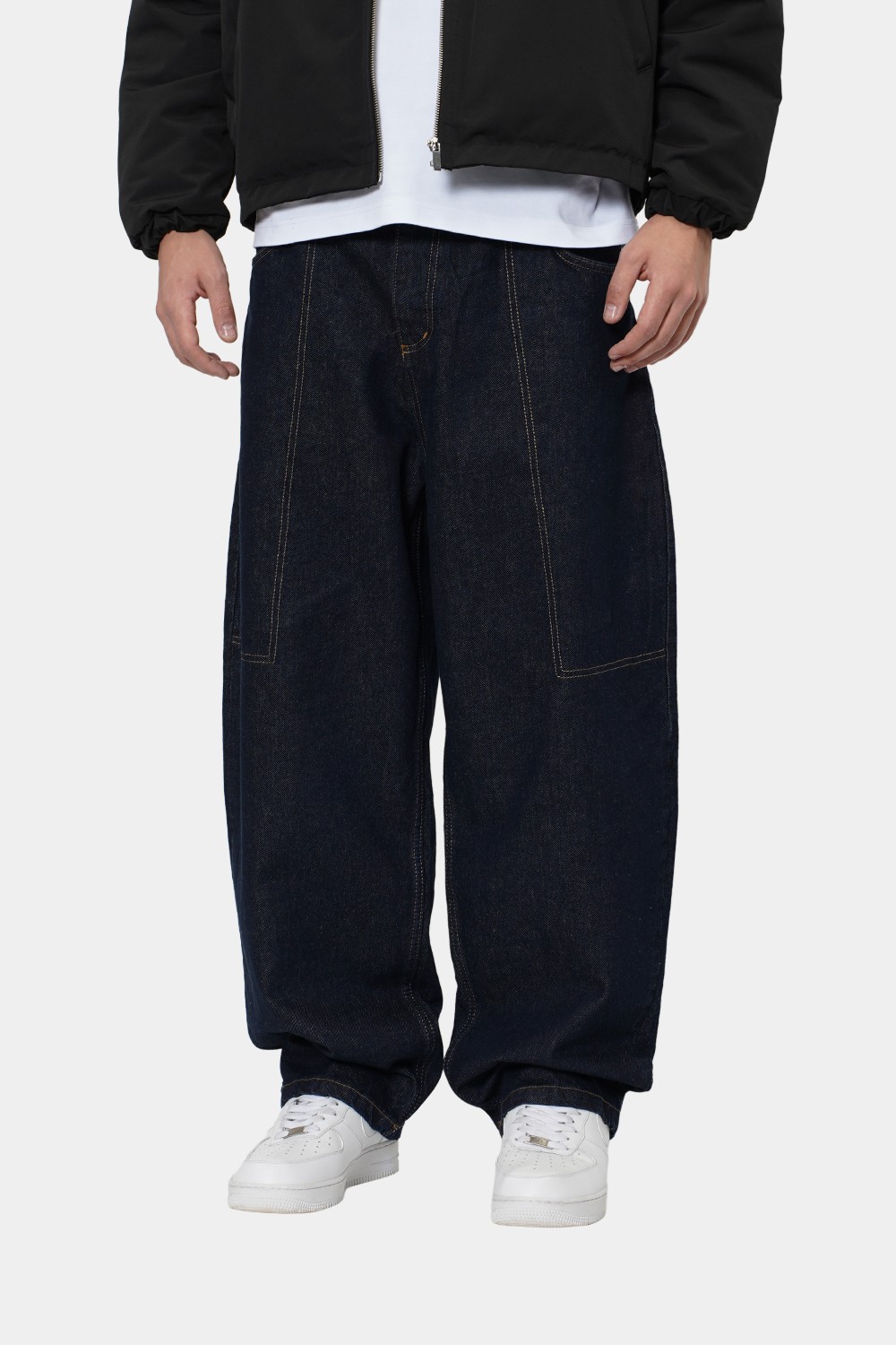 Sohigh Baggy Barrel-Leg Jeans - Raw Indigo