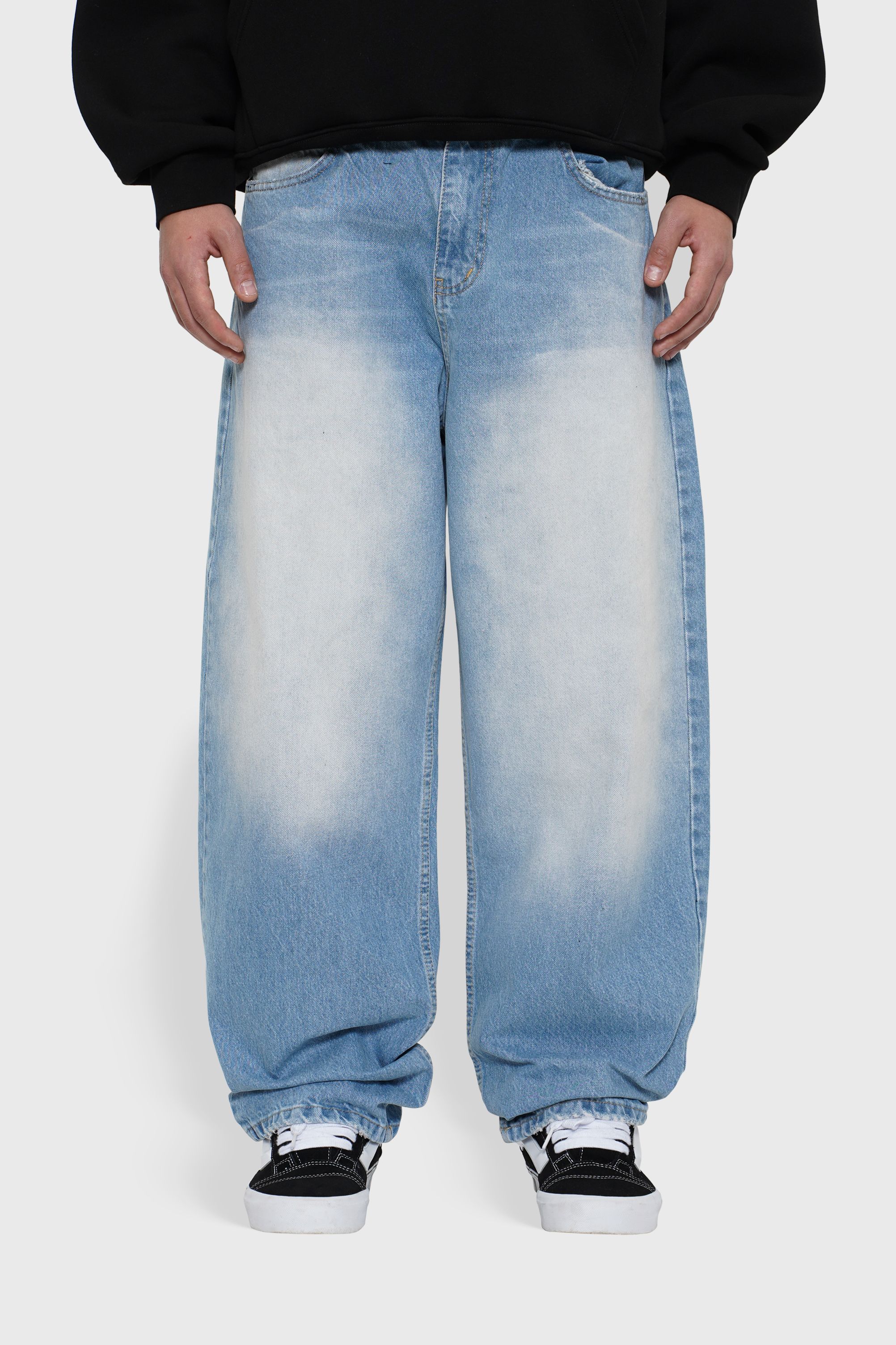 Sohigh Heavy-Tint Baggy Jeans - Light Blue