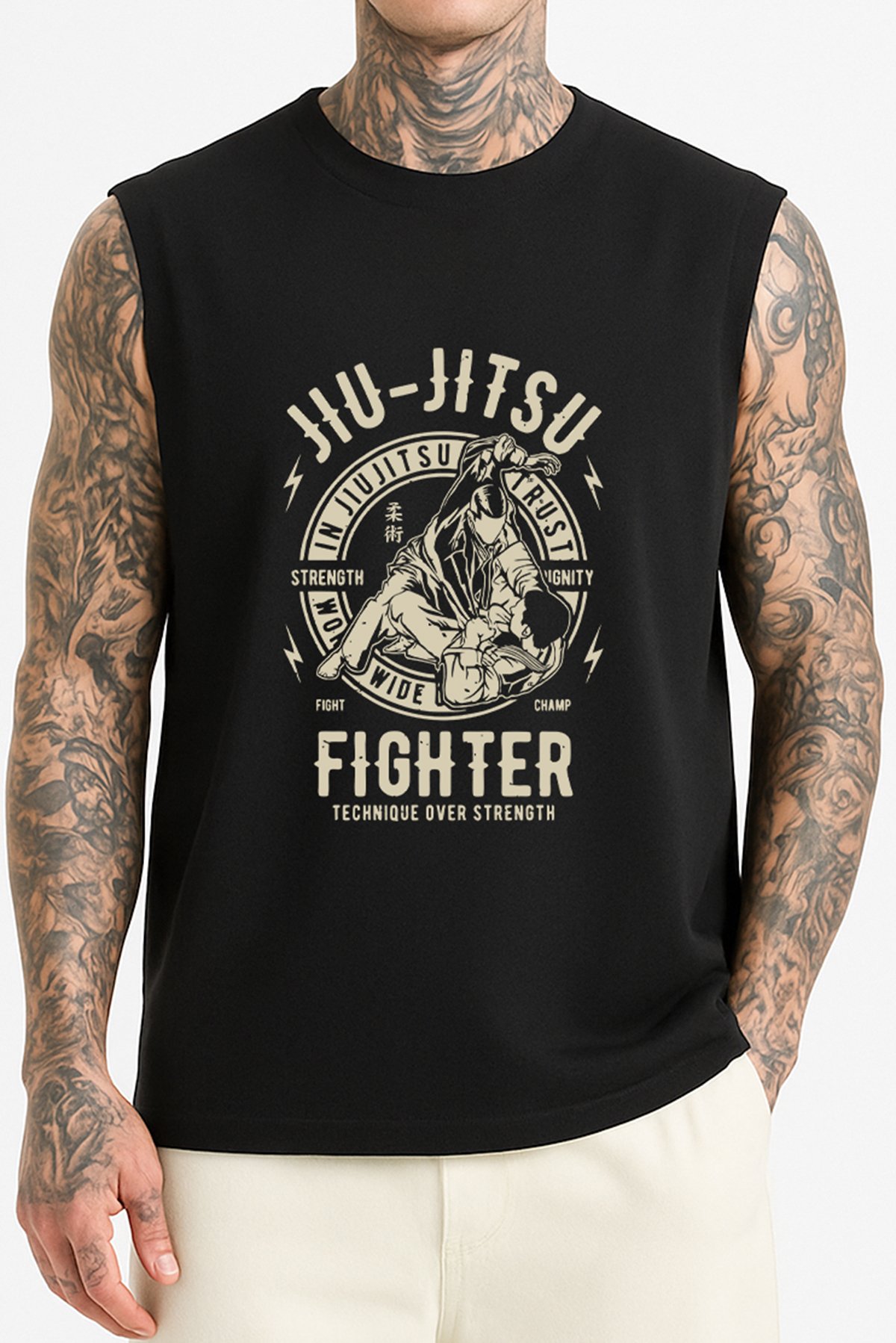 Jiu Jitsu Fighter Kolsuz Tişört
