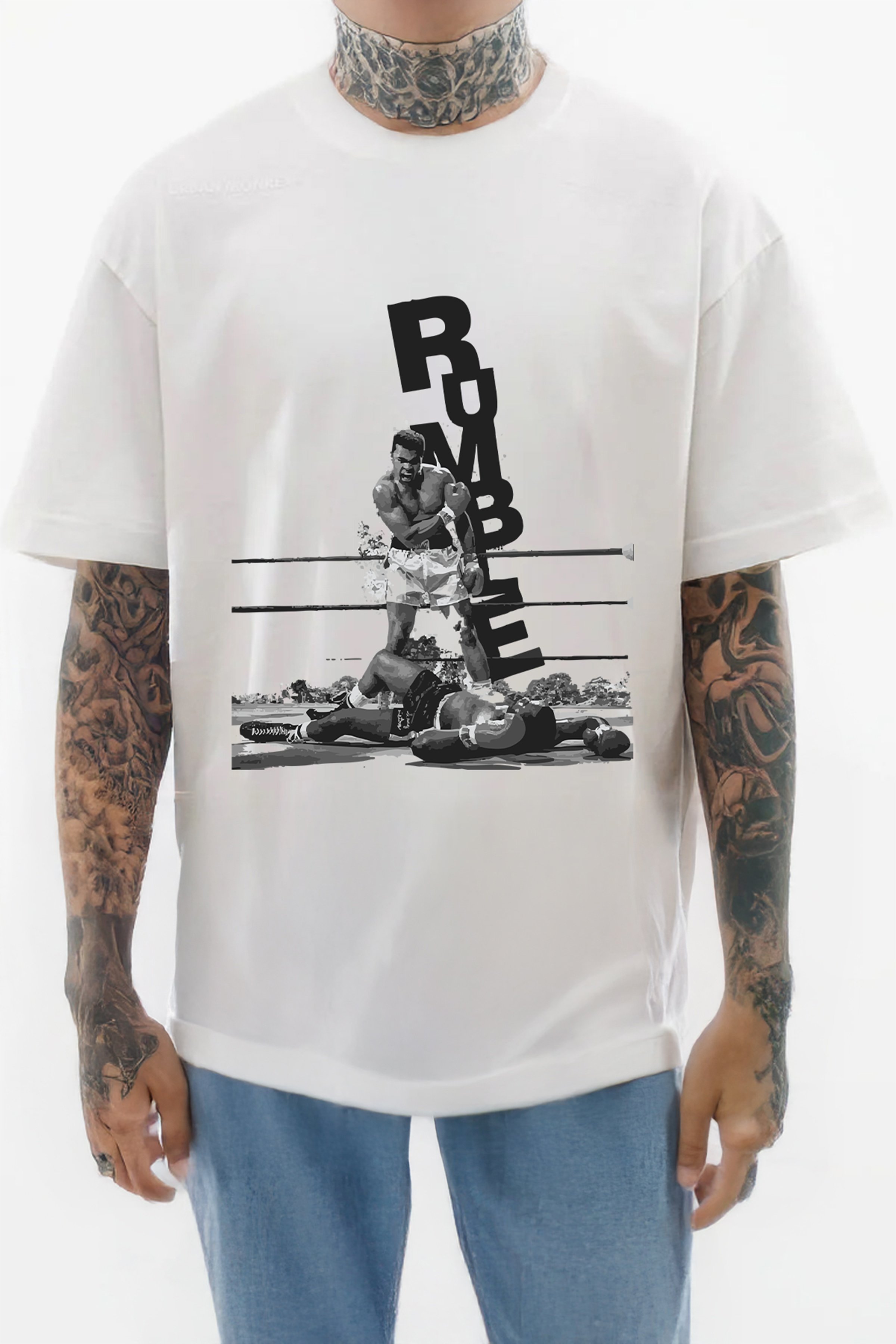 Muhammed Ali Rumble Oversize Tişört
