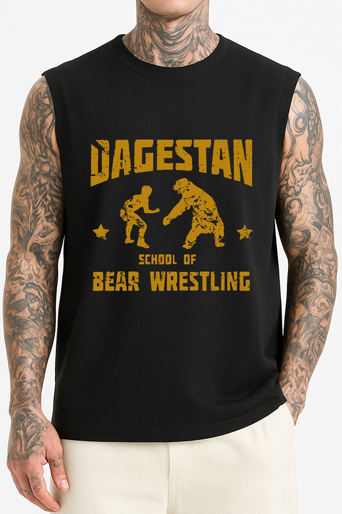 Dagestan Bear Wrestling Kolsuz Tişört