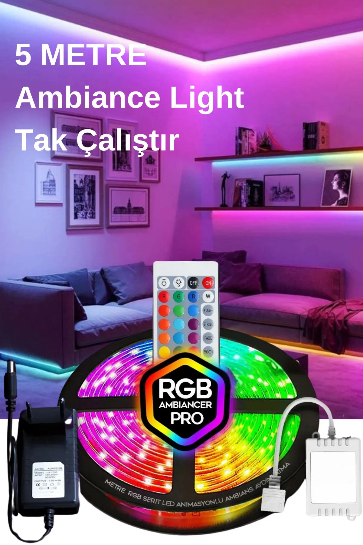 Oyuncu Masası Gaming Rgb Led 16 Renk Varyasyonlu 1. Kalite 5 Metre Led