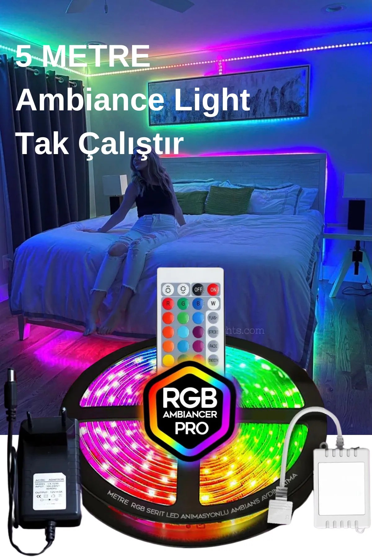 Oyuncu Masası Gaming Rgb Led 16 Renk Varyasyonlu 1. Kalite 5 Metre Led