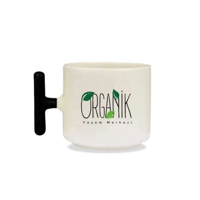 Seramik T Kupa Bardak Sapı Siyah