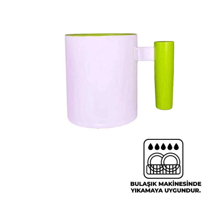 Yeşil Ahşap Saplı ve İçli Kupa