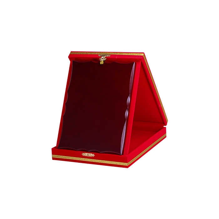 Ahşaplı Plaket Kutusu 12x16 Kırmızı Dikey