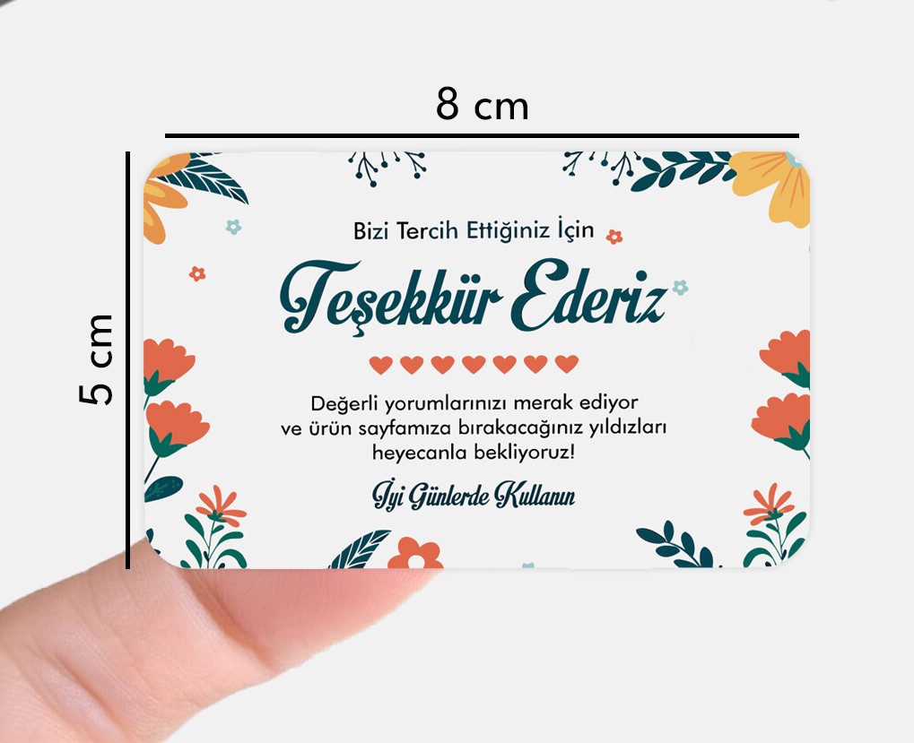 8x5cm Kişiye Özel Kuşe Sticker