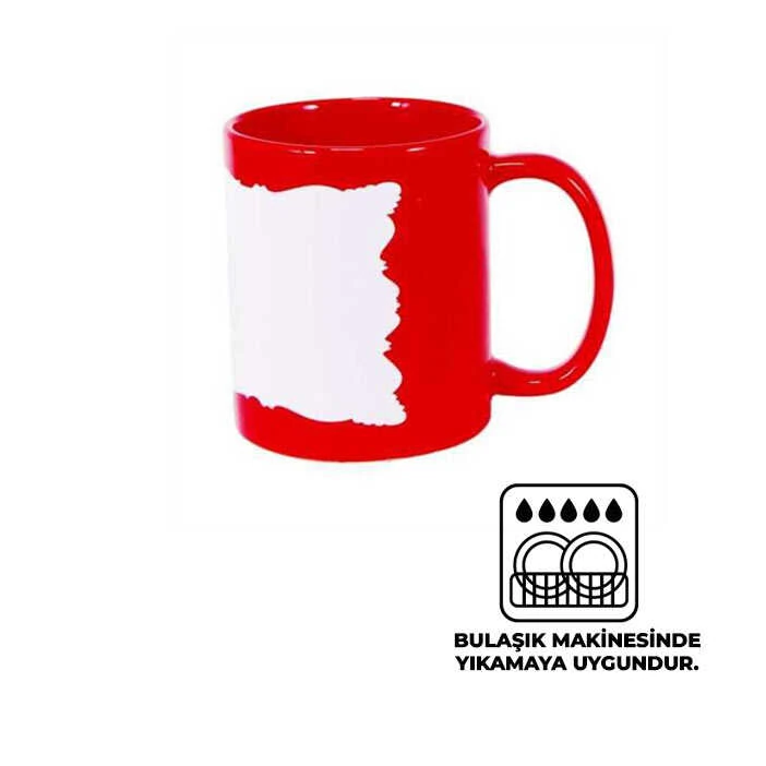 Dekoratif Alanlı Kırmızı Kupa