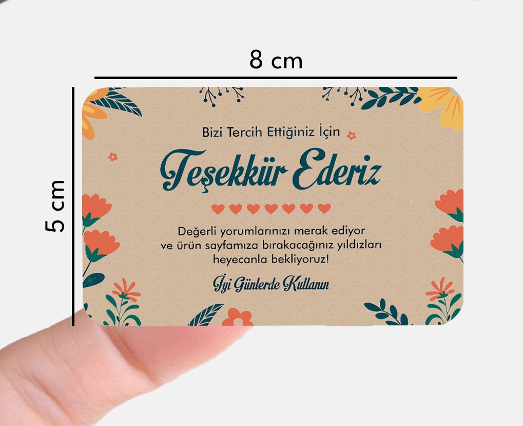 8x5cm Kişiye Özel Kraft Sticker