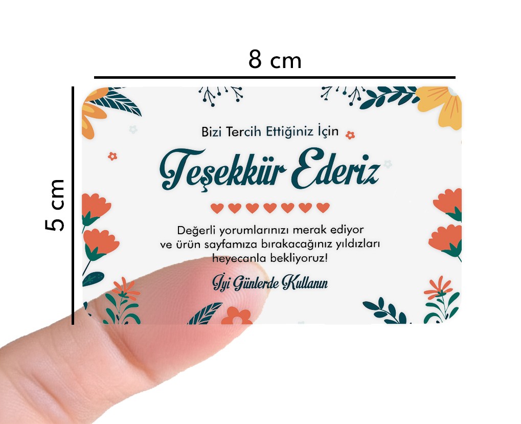 8x5cm Kişiye Özel Şeffaf Sticker