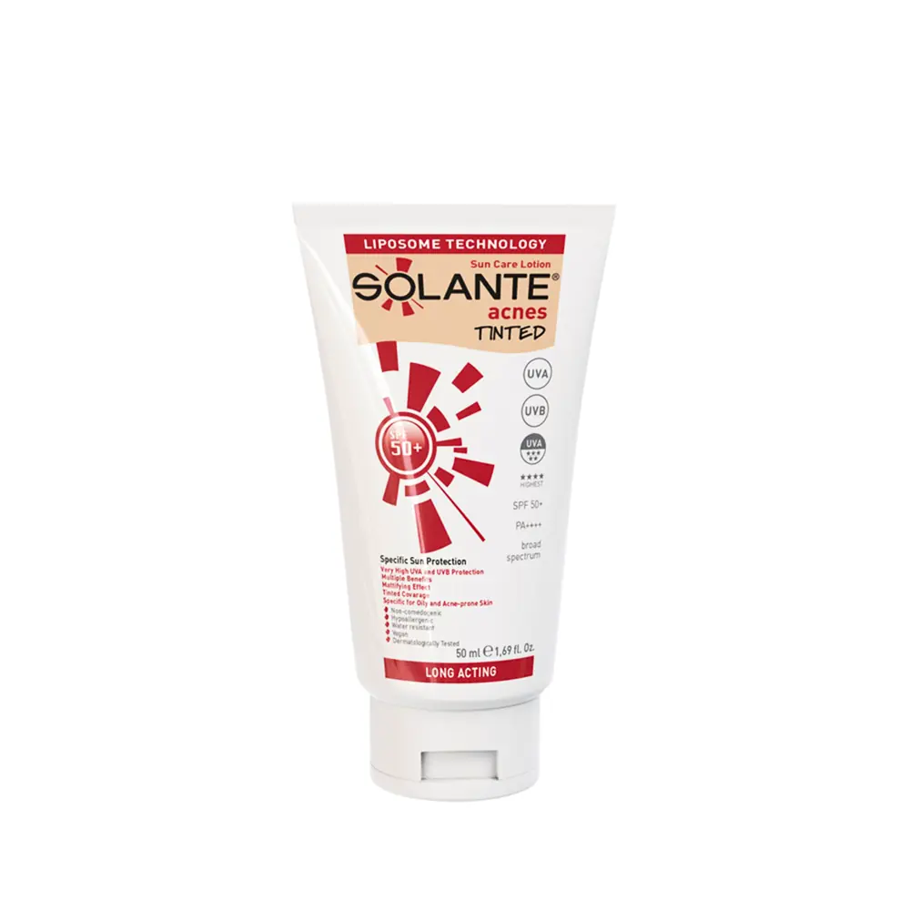 Solante Acnes-Tinted SPF 50+ Güneş Koruyucu Losyon 50 ml