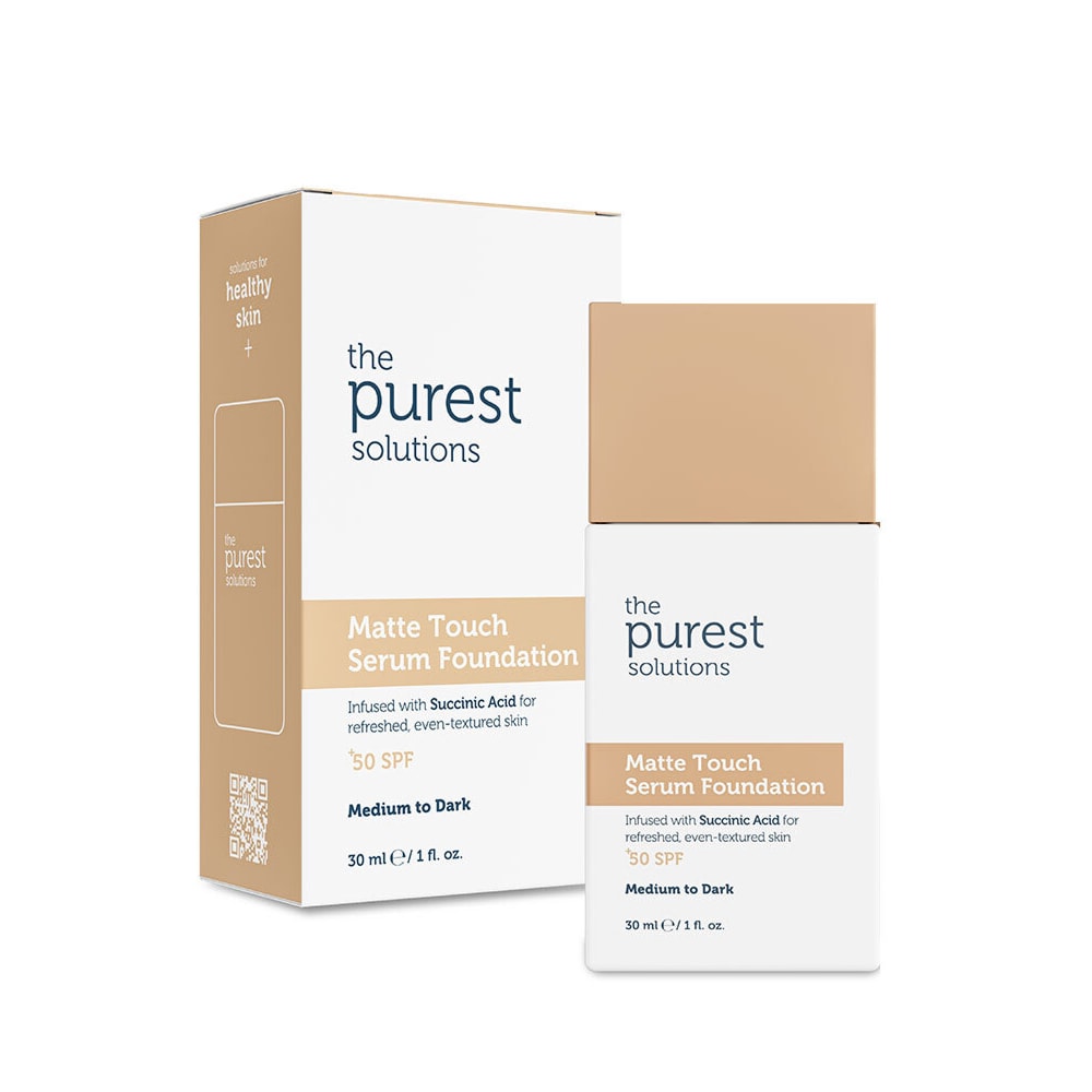 The Purest Solutions Matte Touch SPF50+ Sebum Dengeleyici ve Matlaştırıcı Serum Fondöten 30 ml - Medium to Dark