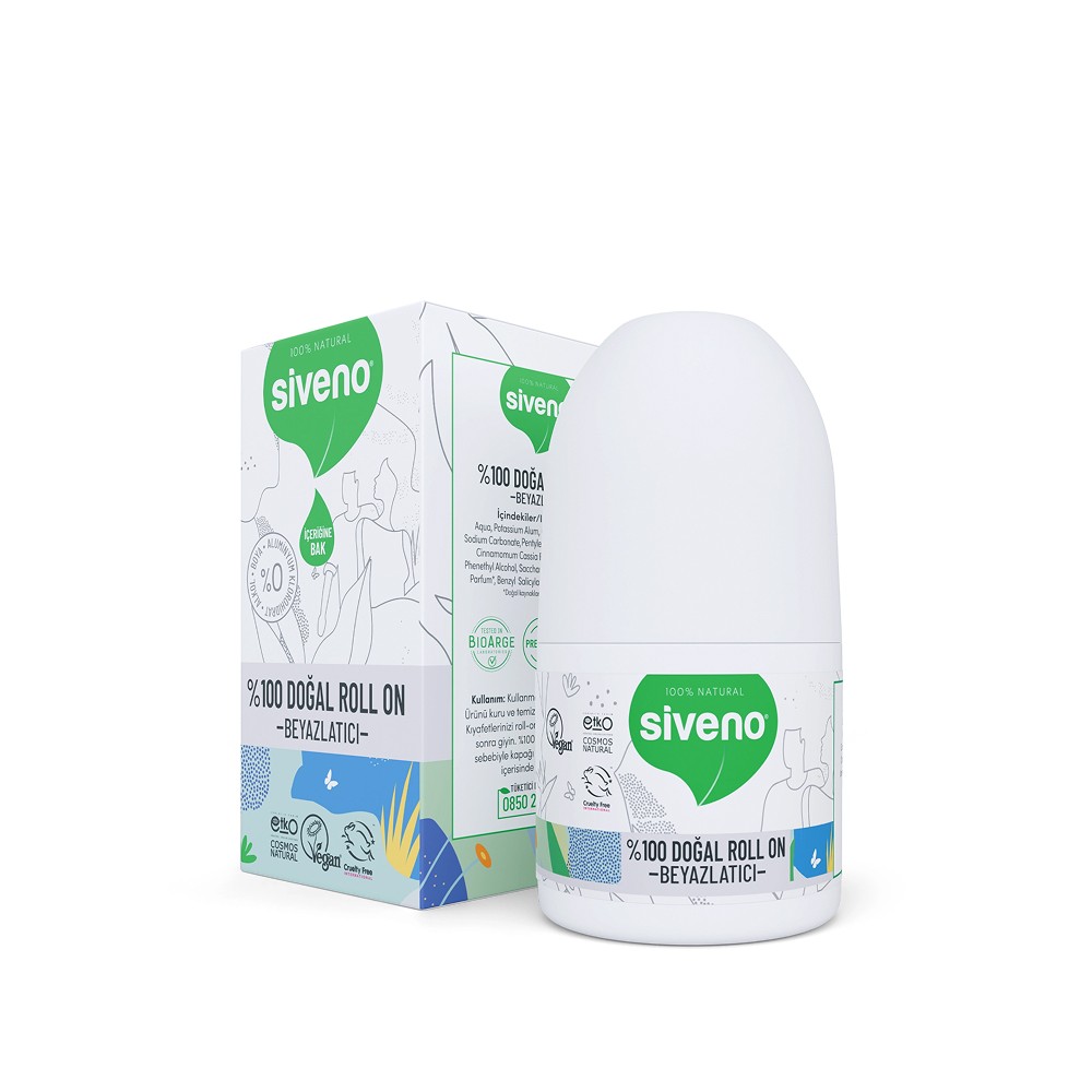 Siveno %100 Doğal Beyazlatıcı Etkili Roll On 50 ml