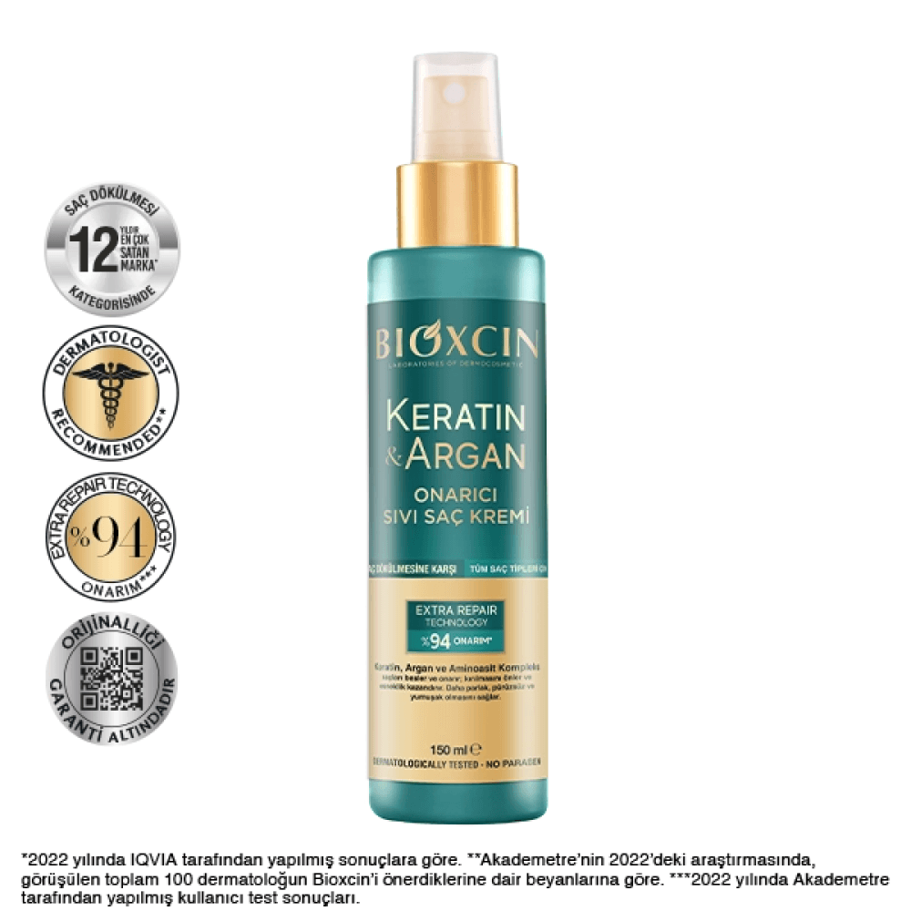 Bioxcin Keratin ve Argan Onarıcı Sıvı Saç Kremi 150 ml