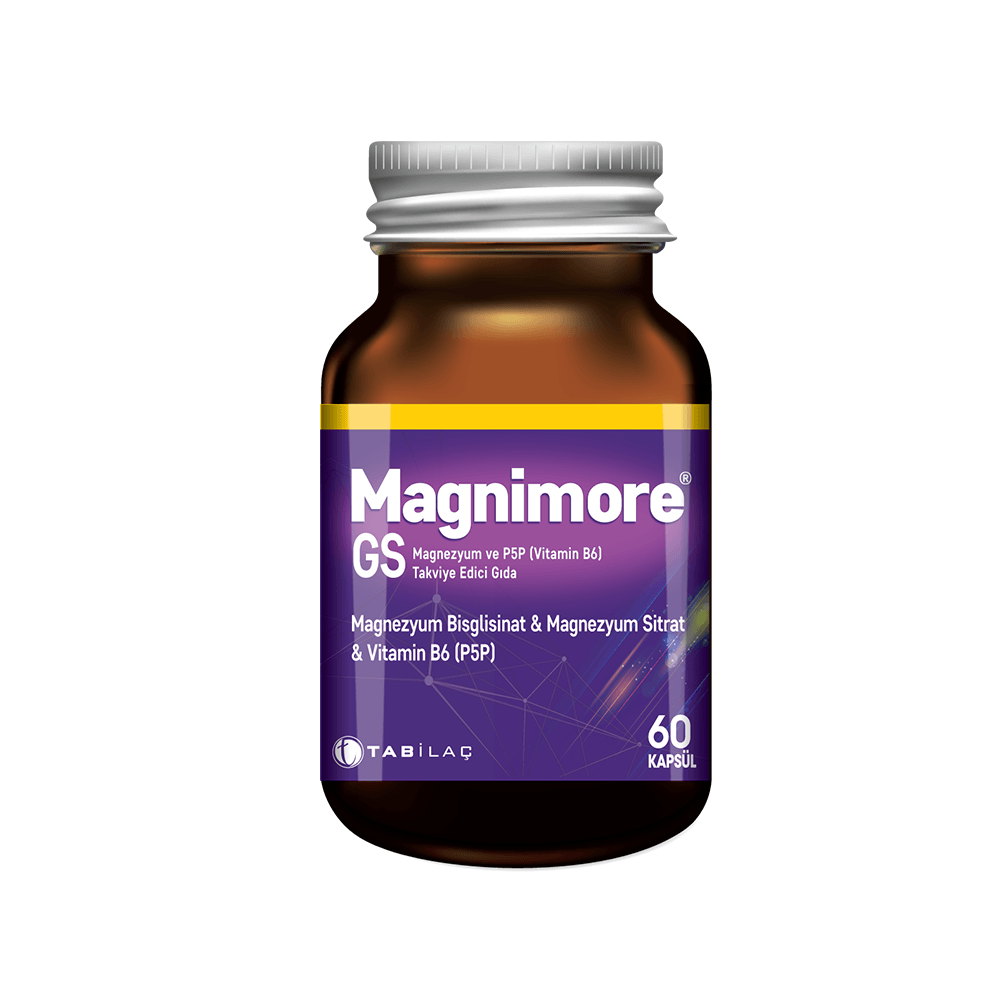 Tab ilaç Magnimore GS Magnezyum ve P5P Vitamin B6 60 Tablet