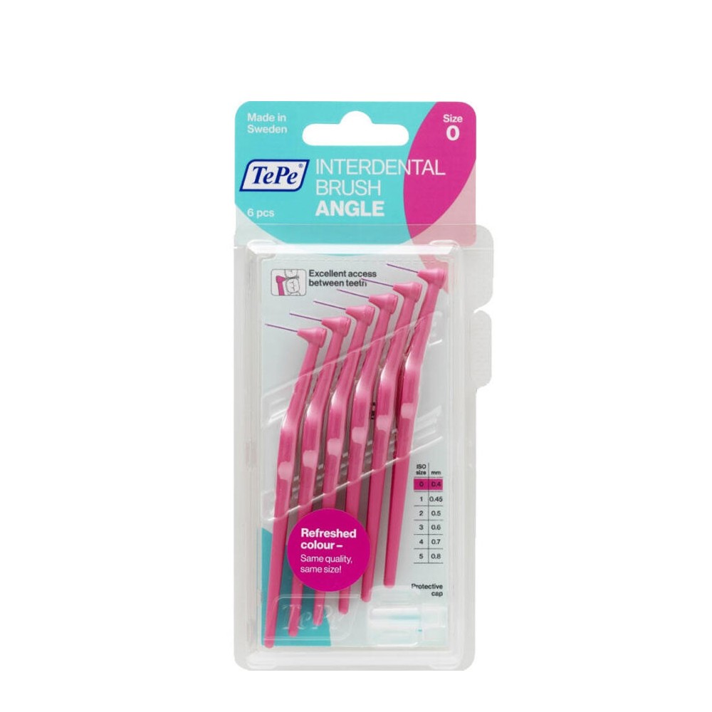 TePe Interdental Brush Angle Diş Arayüz Fırçası 0.4 mm 6'lı - Pembe