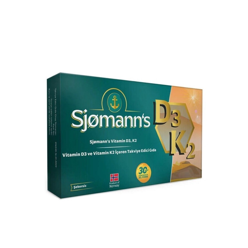 Sjomann’s Vitamin D3 ve K2 Çiğnenebilir Jel Form 30 Adet