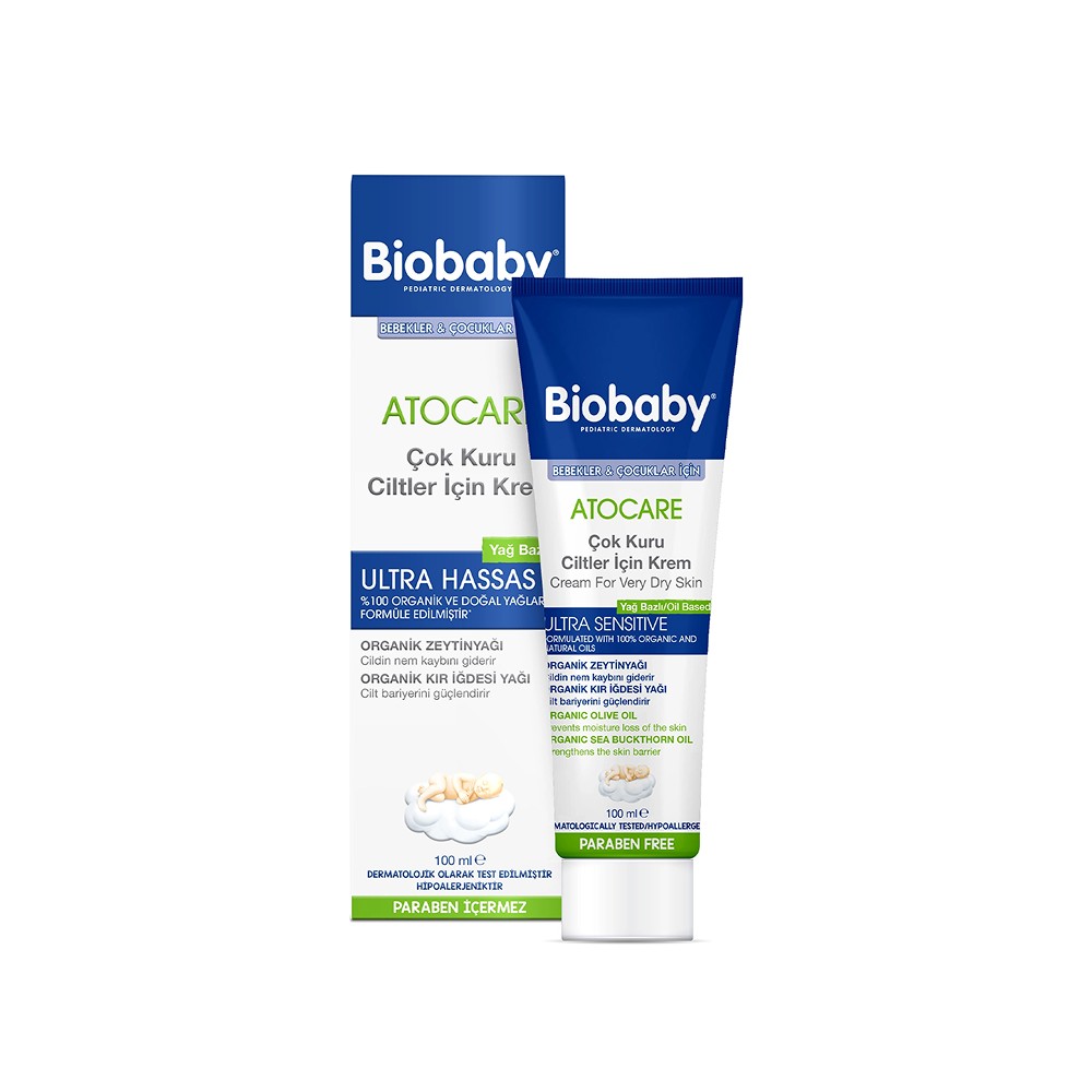 Biobaby Bebek Kuru ve Çok Kuru Ciltler İçin Bakım Kremi 100 ml