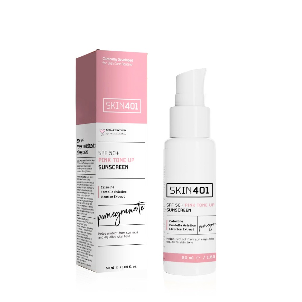 Skin401 SPF50+ Pembe Ton Eşitleyici Güneş Kremi 50 ml