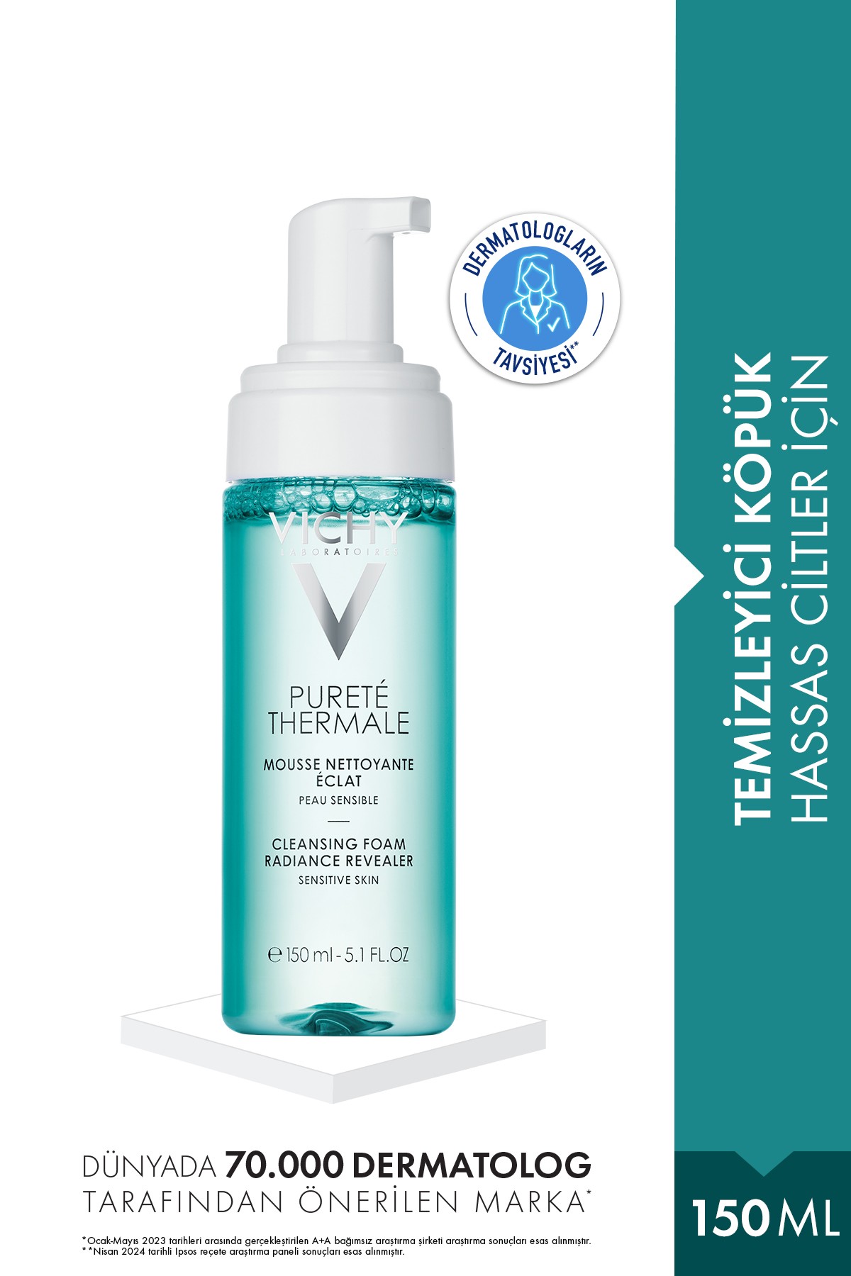 Vichy Purete Thermale Eau Moussante Yüz Temizleme Köpüğü 150 ml