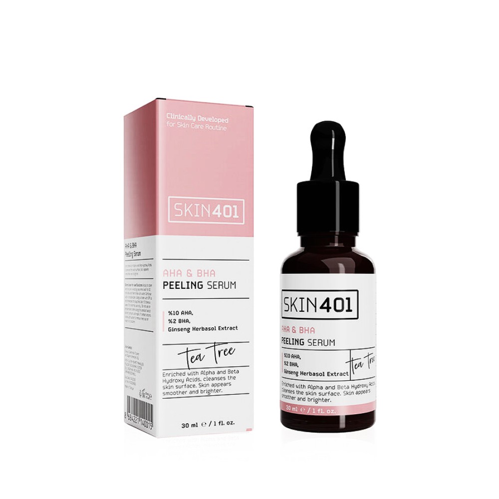 Skin401 AHA %10 BHA %2 Canlandırıcı Cilt Tonu Eşitleyici Yüz Peeling Serum 30 ml