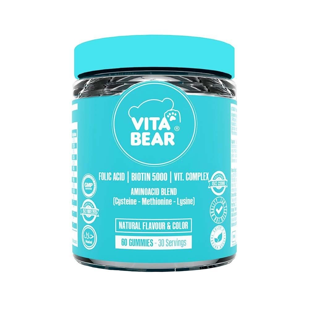 Vita Bear Strong Hair Biotin İçeren Çiğnenebilir Takviye Edici Gıda  60 Gummy