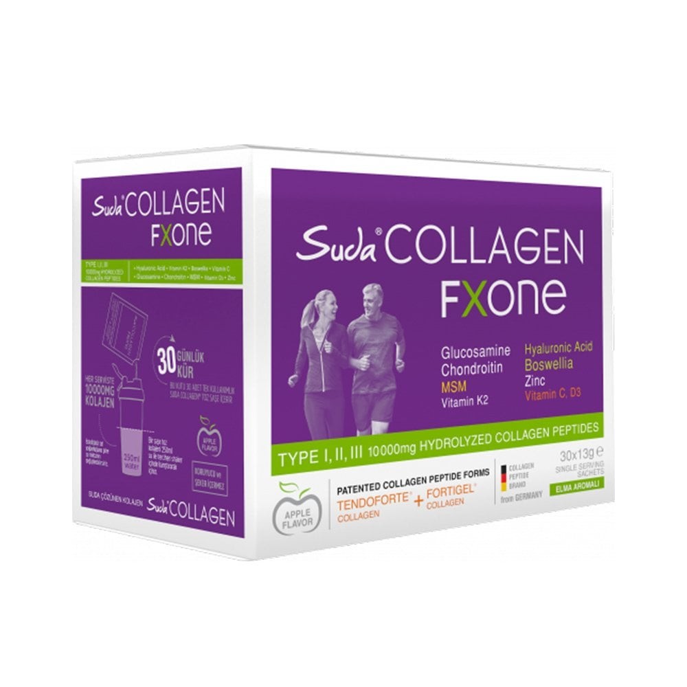 Suda Collagen Fxone Elma Aromalı Kolajen 13 g 30 Saşe