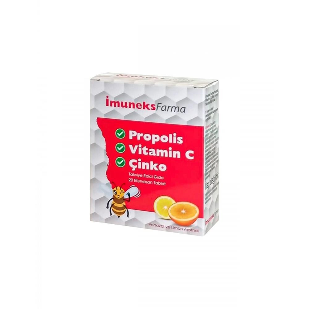 Imuneks Propolis Vitamin C Ve Çinko 20 Tablet
