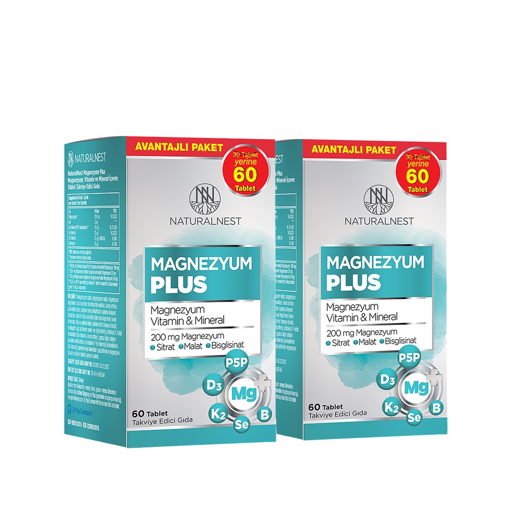 Naturalnest Magnezyum Plus 60 Tablet x 2