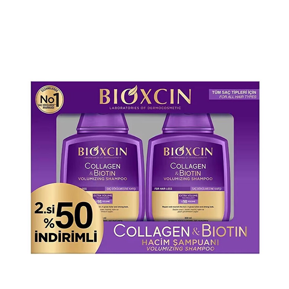 Bioxcin Collagen & Biotin Saç Dökülmesine Karşı Şampuan Seti 2 x 300 ml