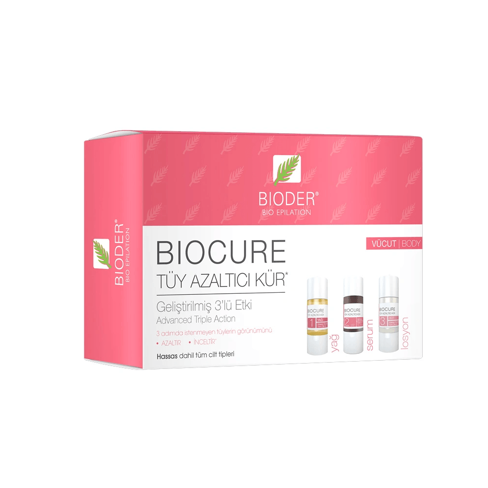 Bioder Biocure Tüy Azaltıcı Kür Vücut Bölgesi 3 x 10 ml