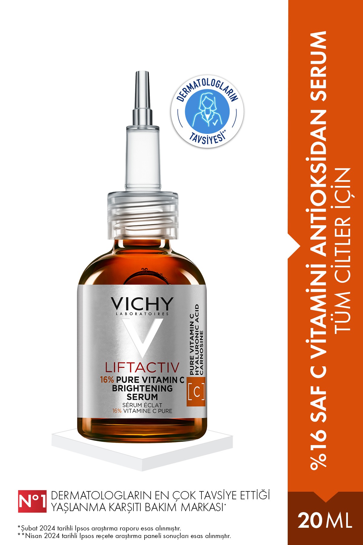 Vichy-LiftActiv Supreme Vitamin C Serum Antioksid Işıltı Düzeltici 20 ml