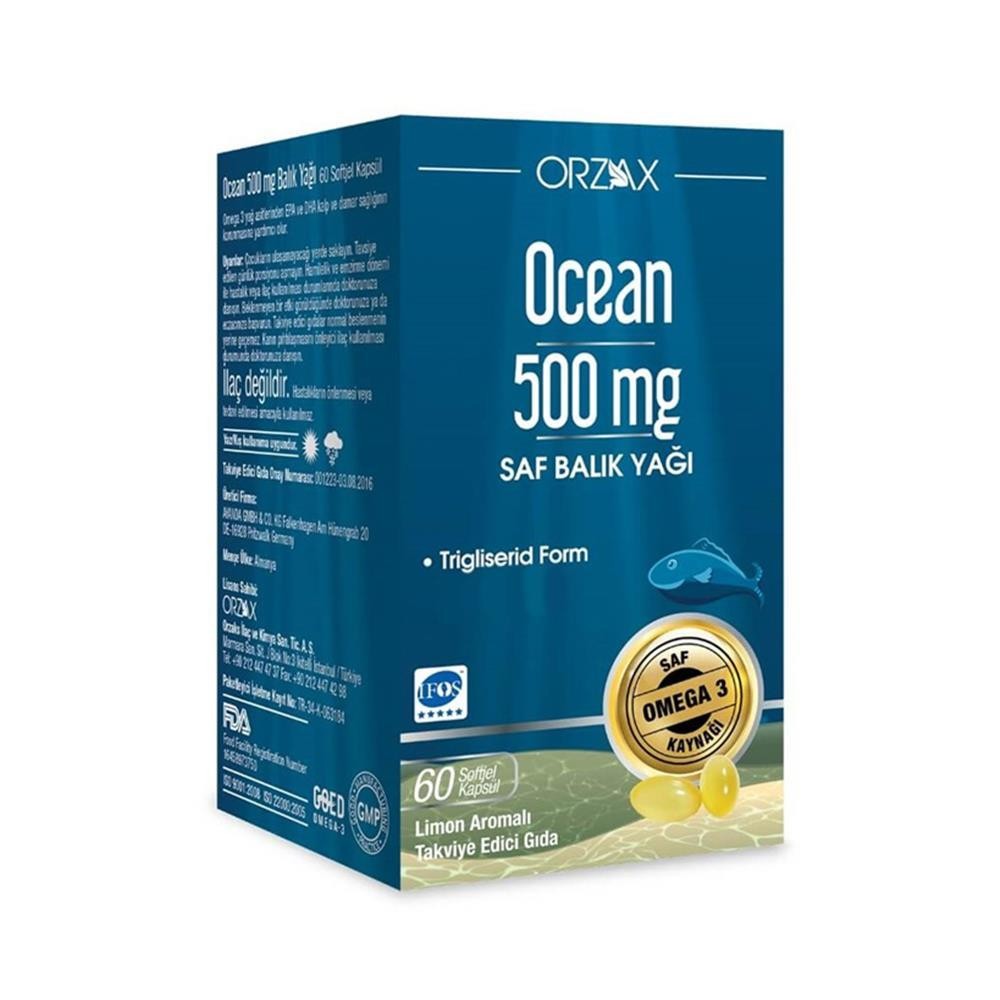 Orzax Ocean 500 mg 60 Kapsül - 8697595870273 | Kozvit