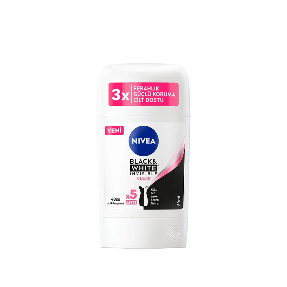 Nivea Invisible Black & White Clear Kadın Stick Deodorant 50 ml
